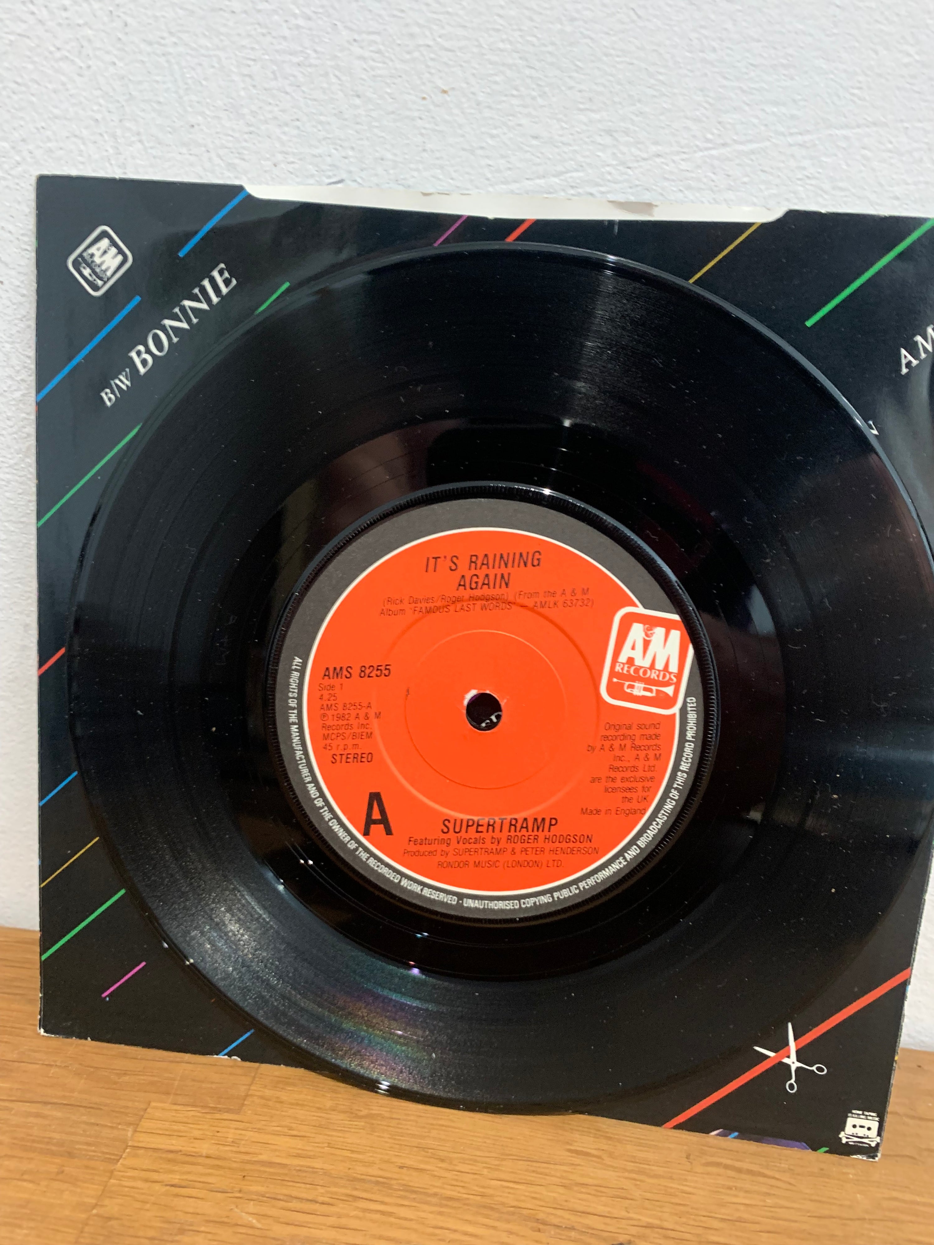 Supertramp - It’s raining again, 7 inch single , 1982 A&M records