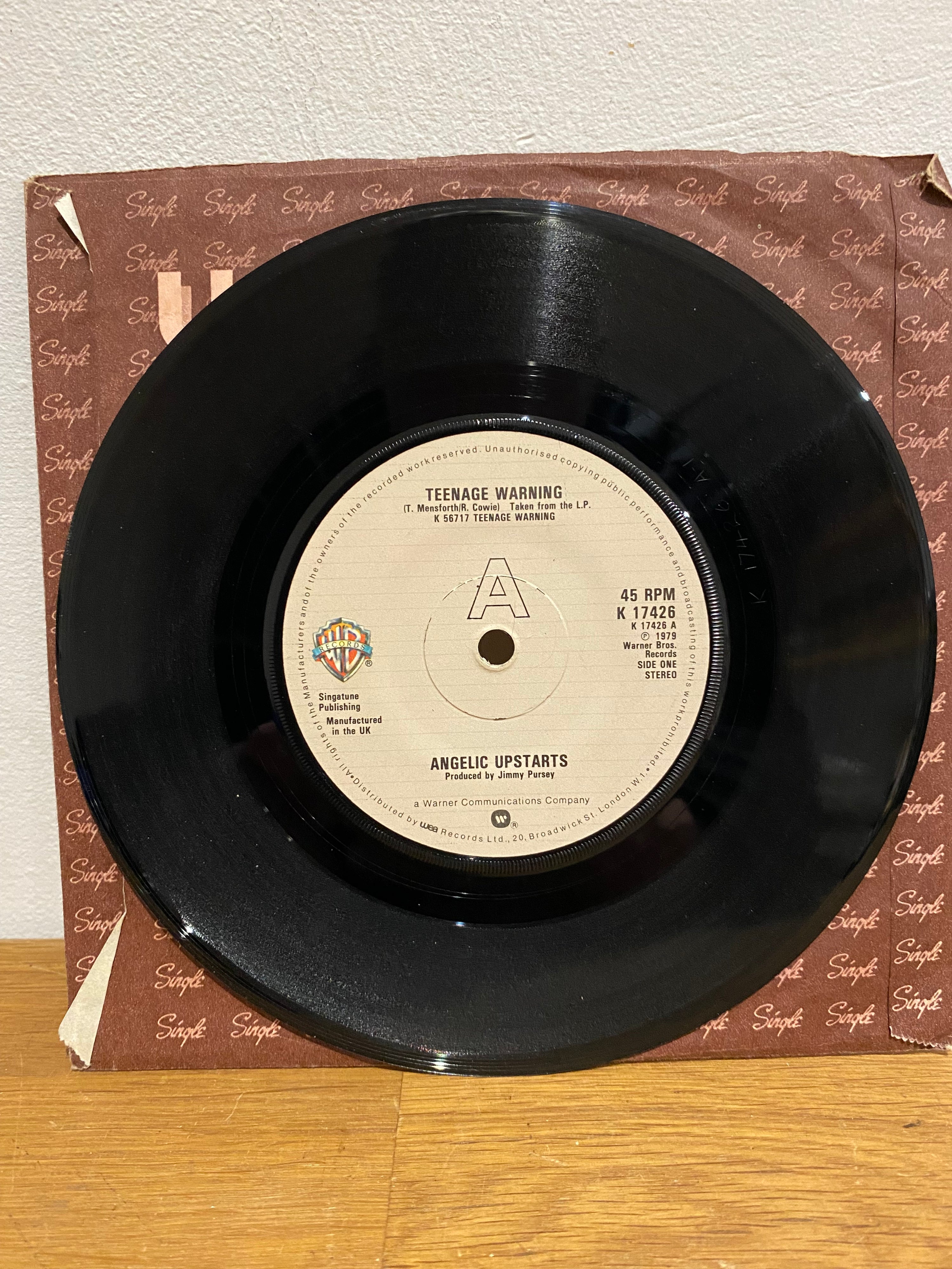 Angelic Upstarts - Teenage Warning 7" Single (1979)