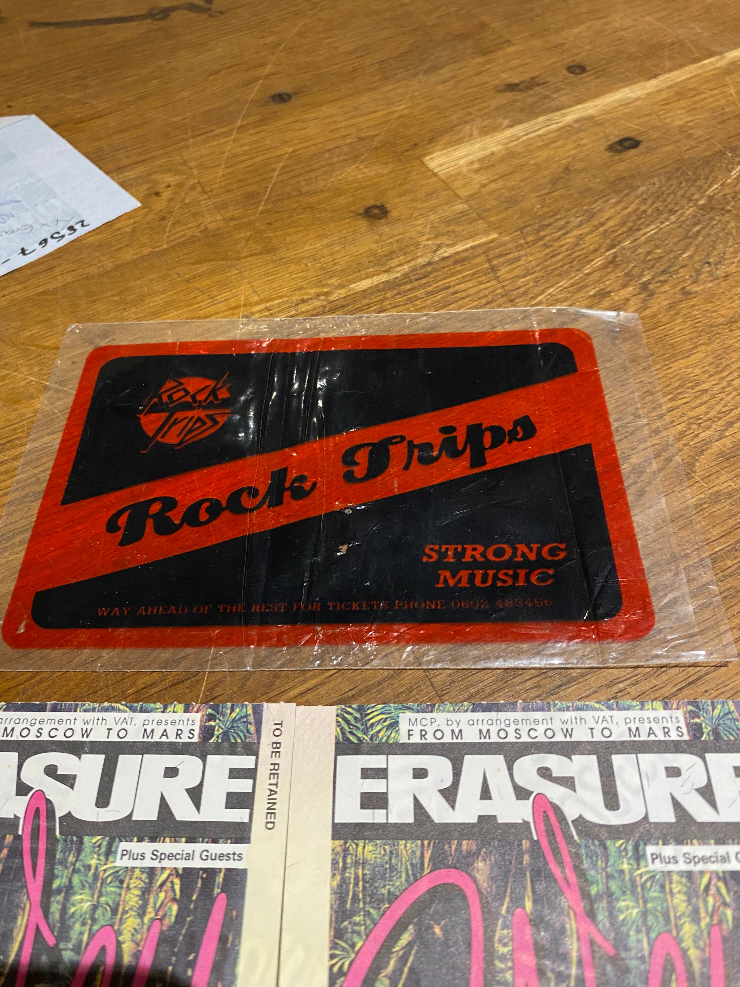 Pair of Used Erasure Tickets , Wild Tour , 1990.