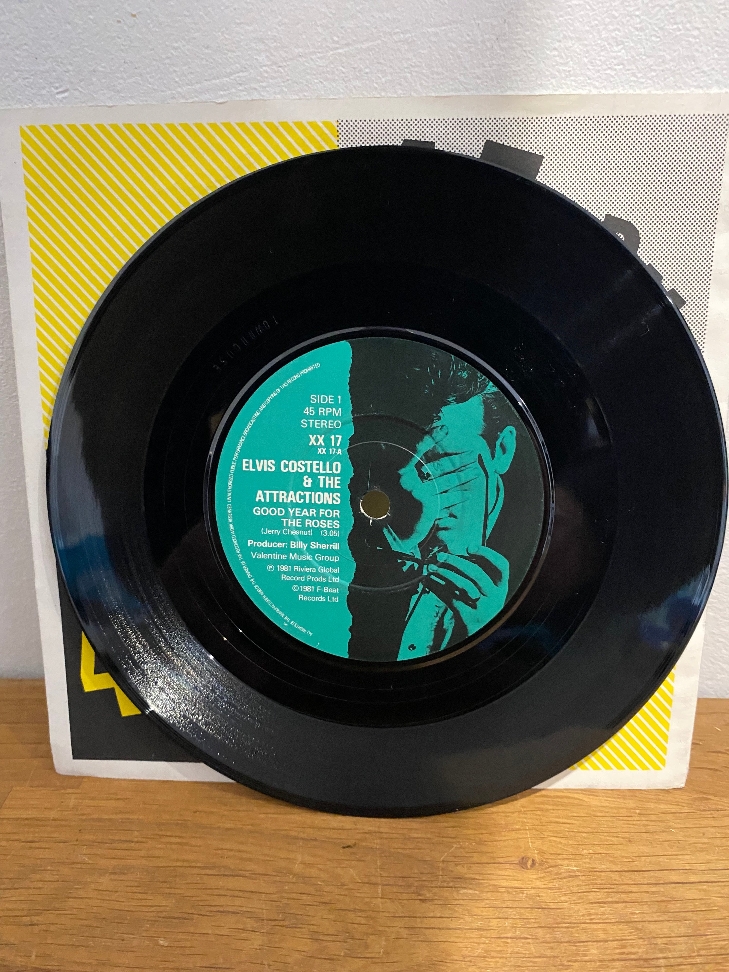 Elvis Costello & The Attractions - Good year for the roses , 7” single .