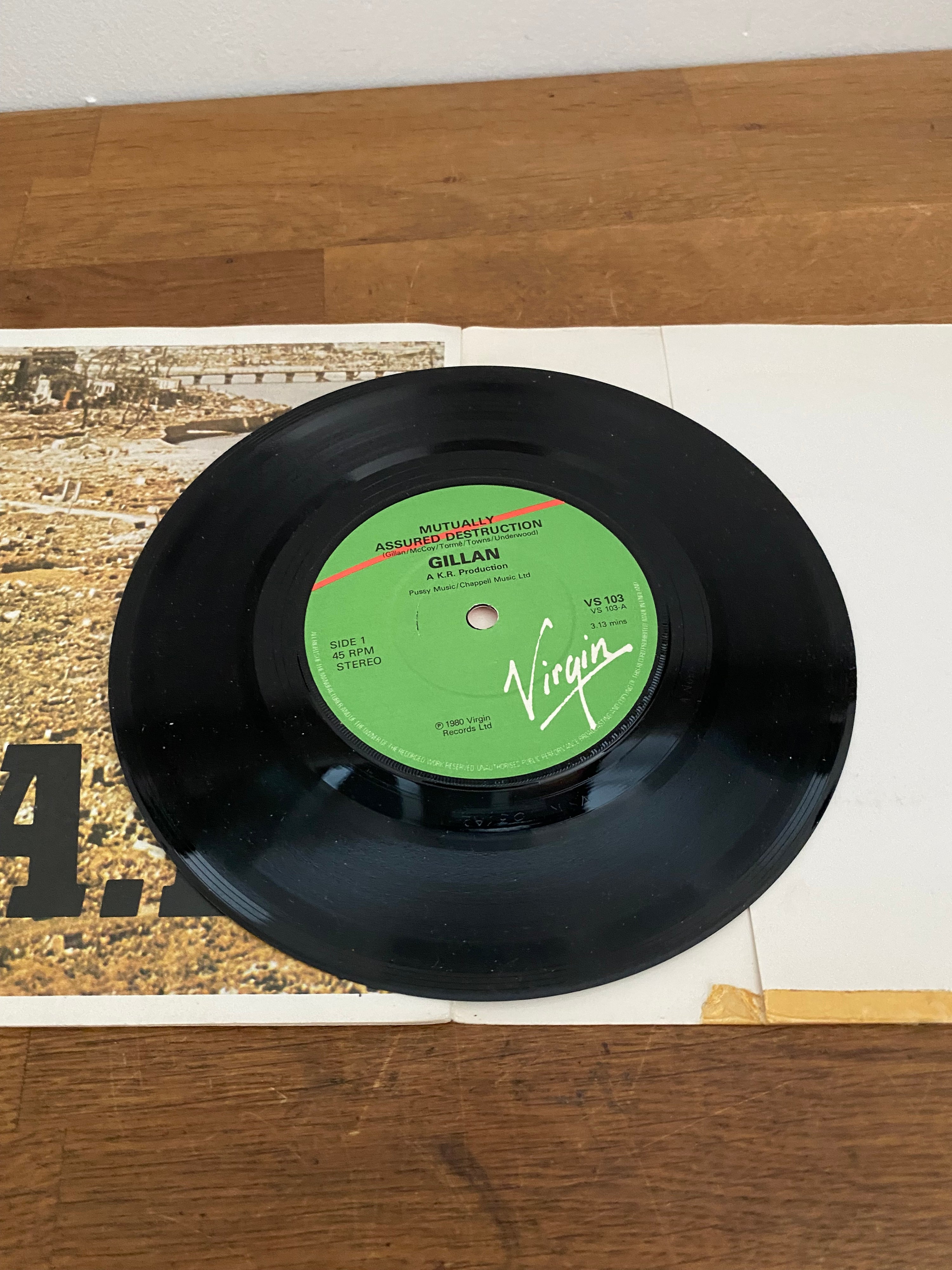 Gillan - Mutually Assured Destruction, 7” single , booklet sleeve , 1980 Virgin