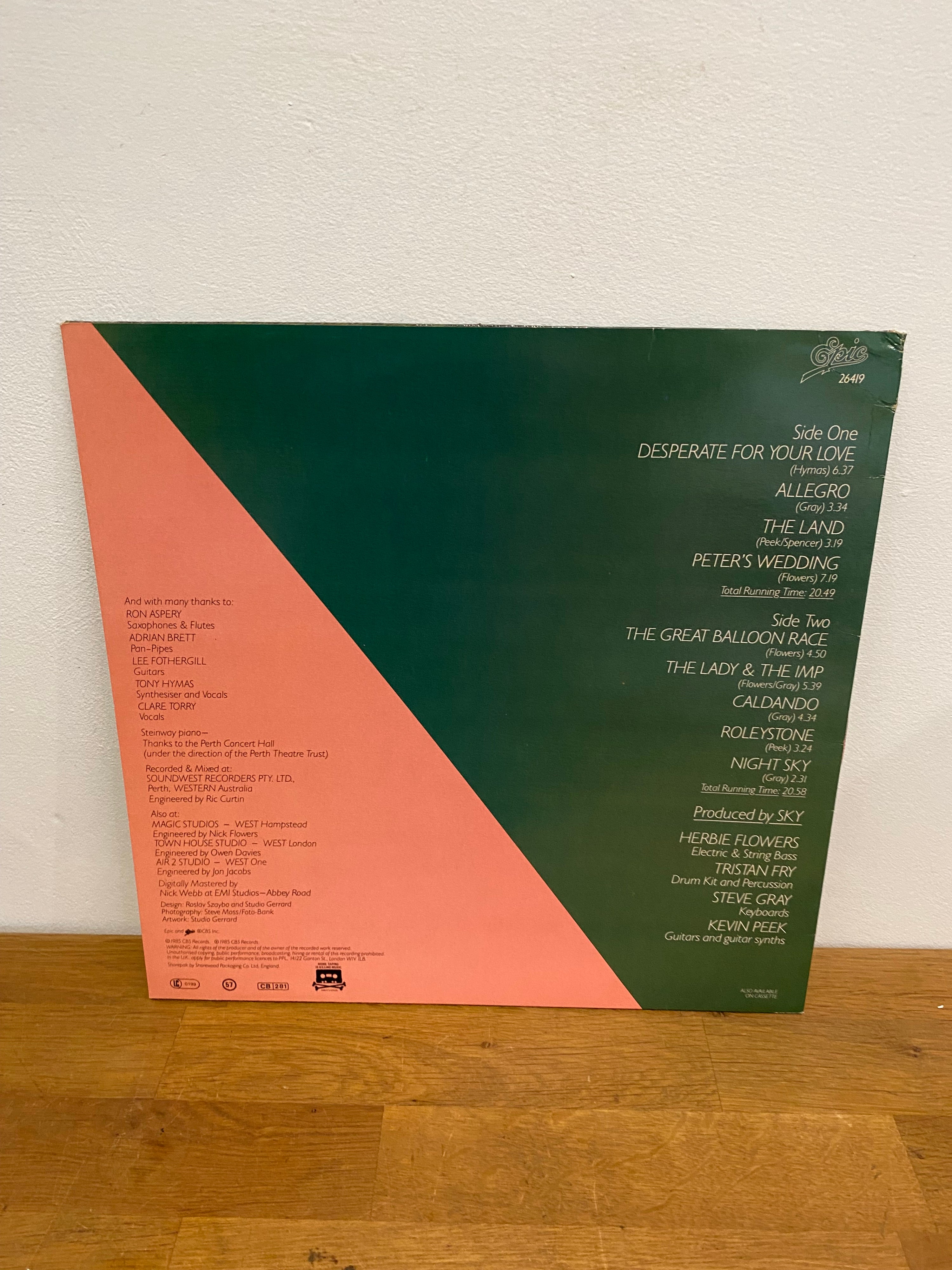 Sky - The Great Balloon Race , LP album, CBS 1985