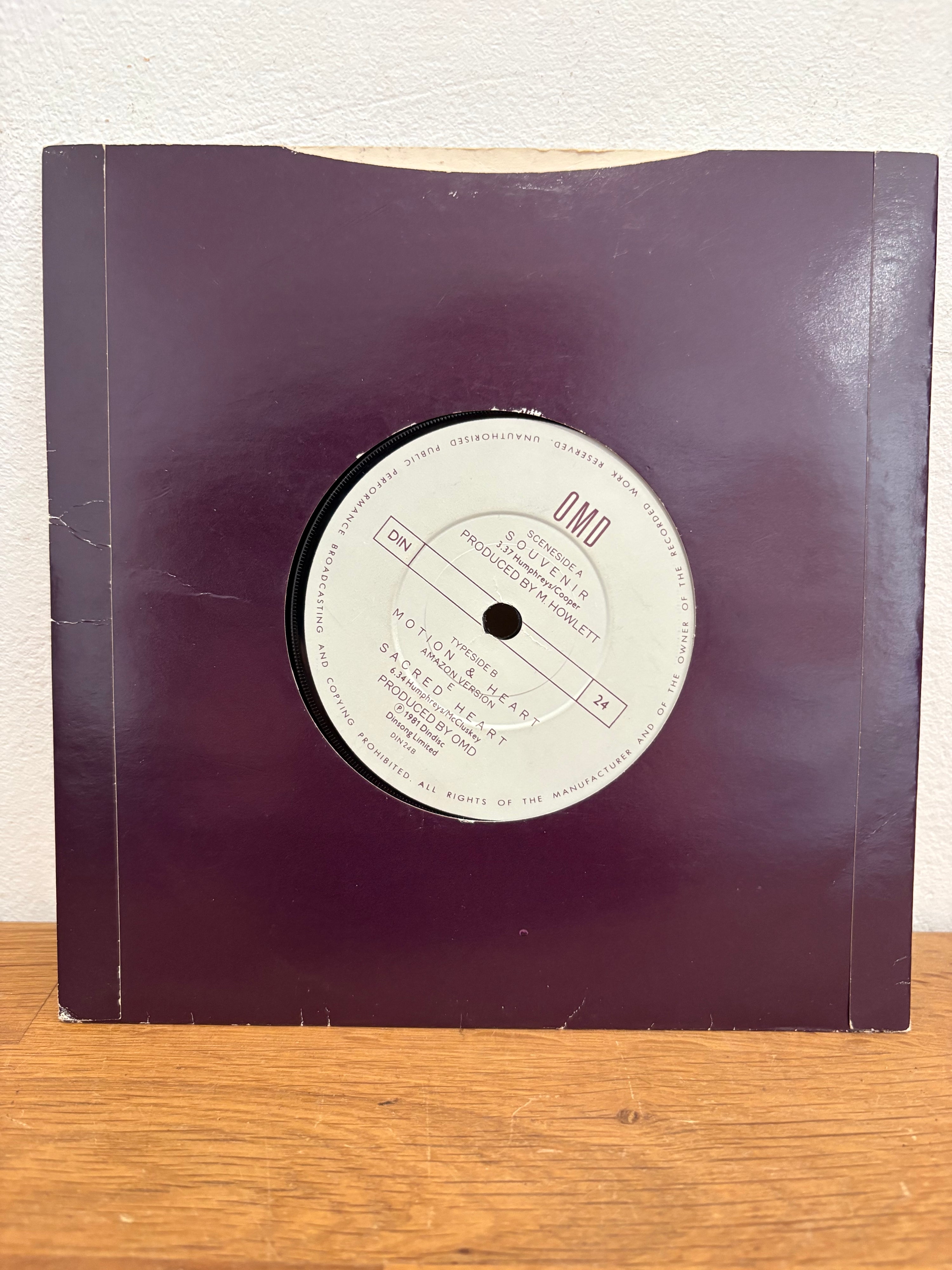 OMD - Souvenir, 7 inch single ,1981 Dindisc , DIN 24