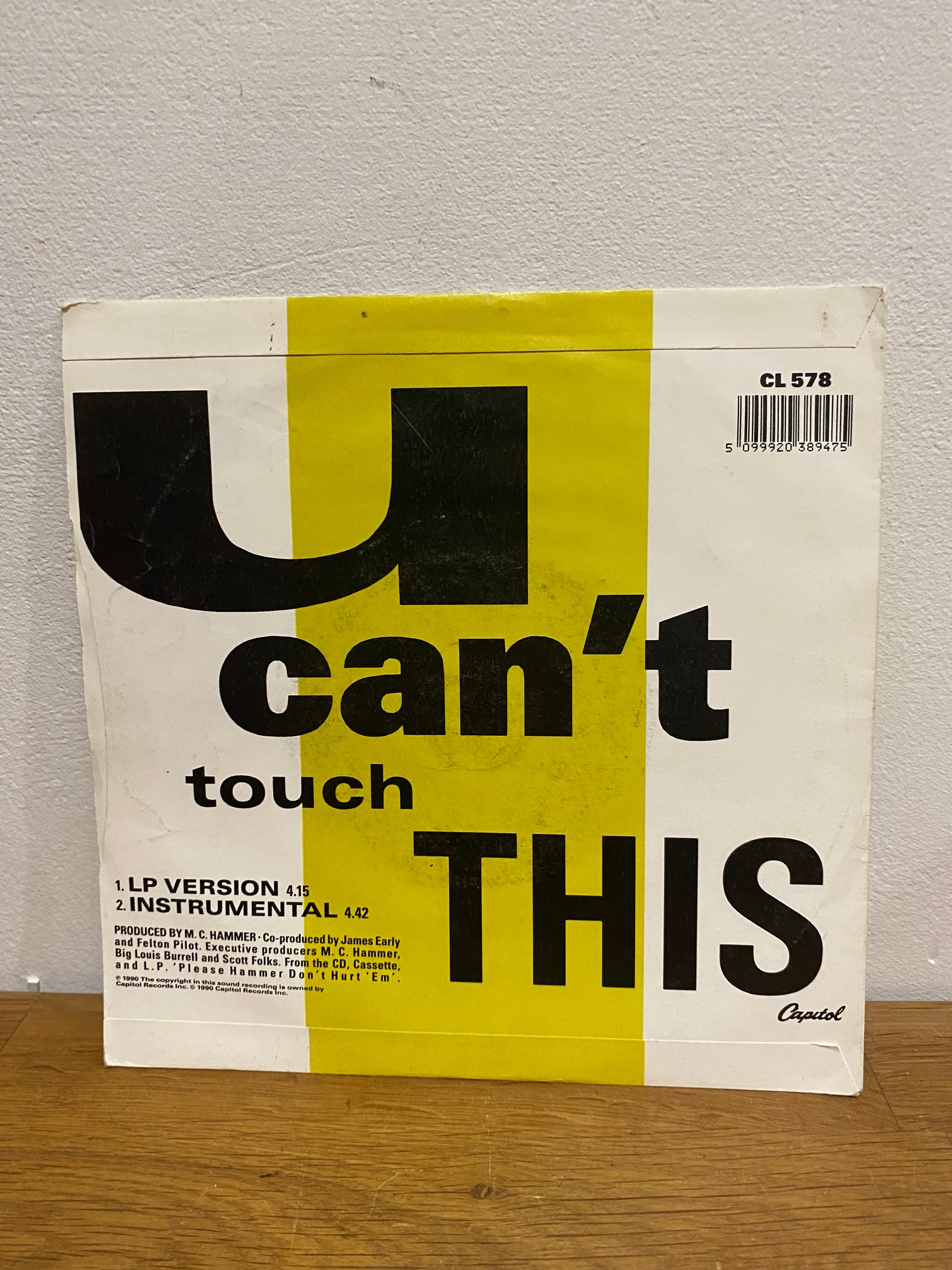 MC Hammer - U Can't Touch This 7" Single (1990)