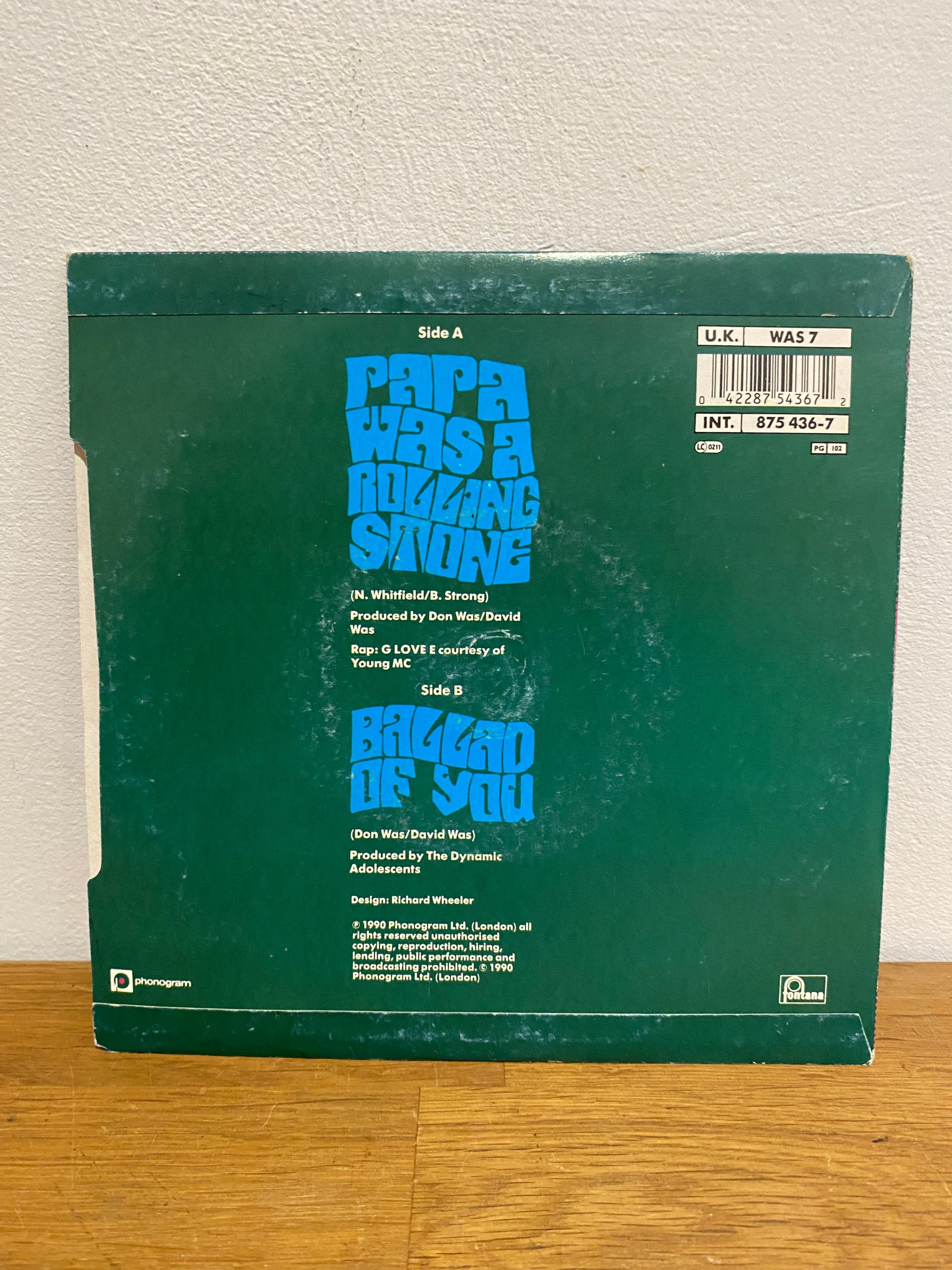 Was (Not Was) - Papa Was A Rollin' Stone 7" Single (1990)