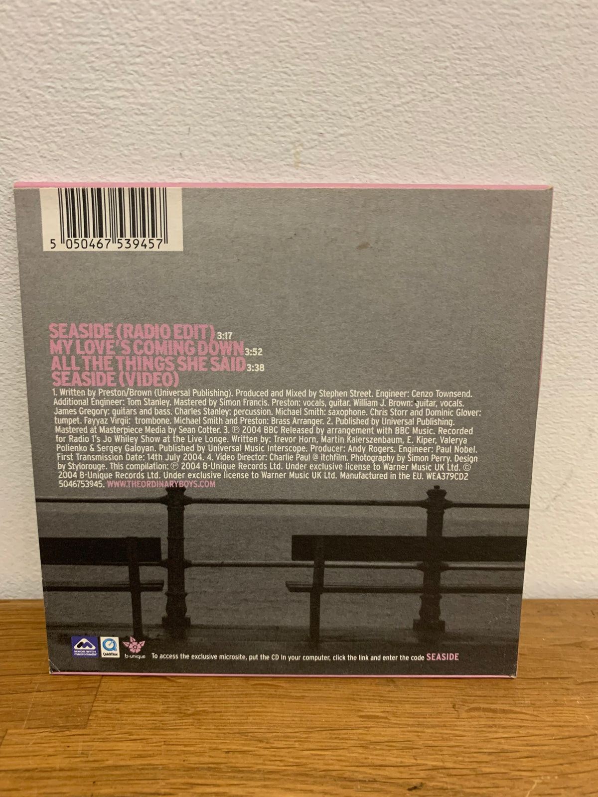 The Ordinary Boys - Seaside, 2004 cd single.