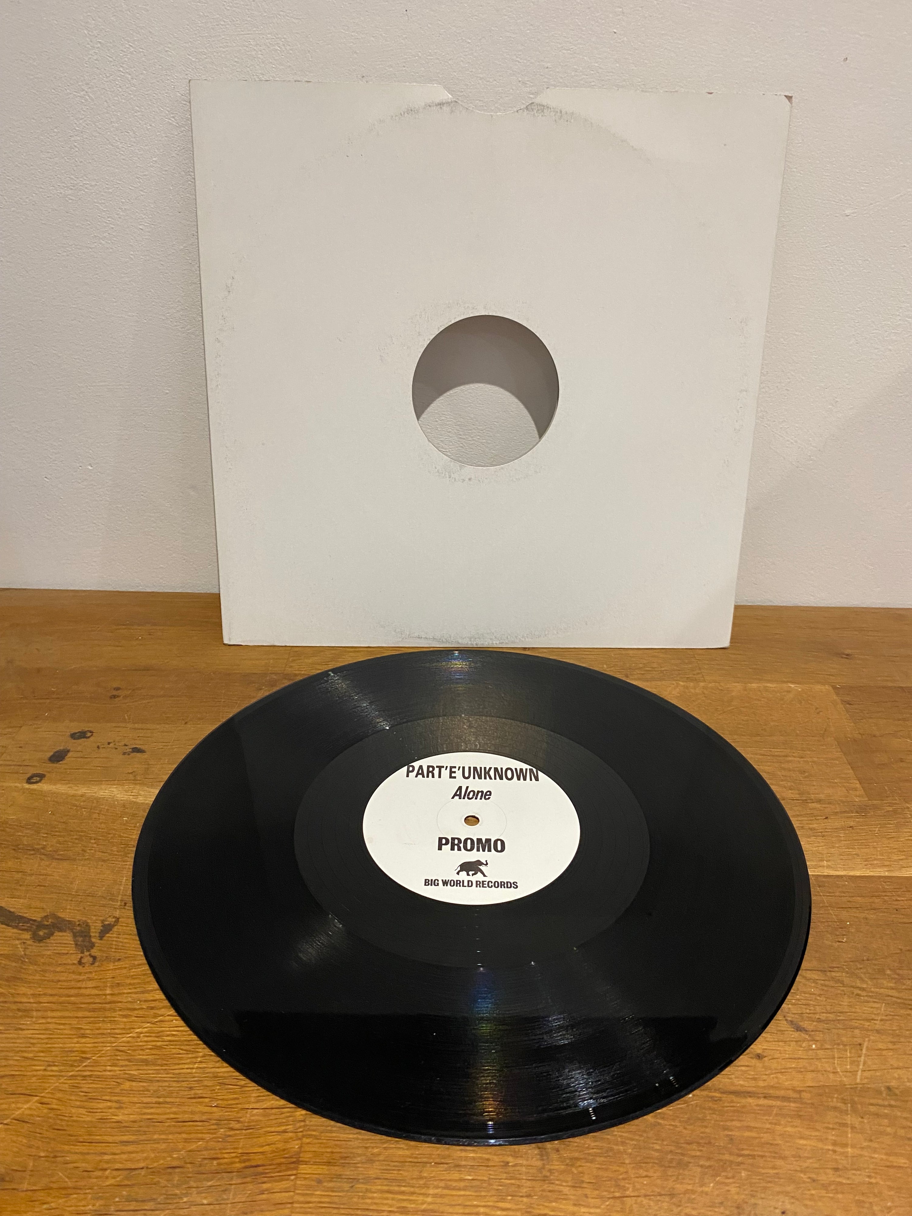 Part E Unknown - Alone , Promo , 12” vinyl single , 1992 , Big World Records.