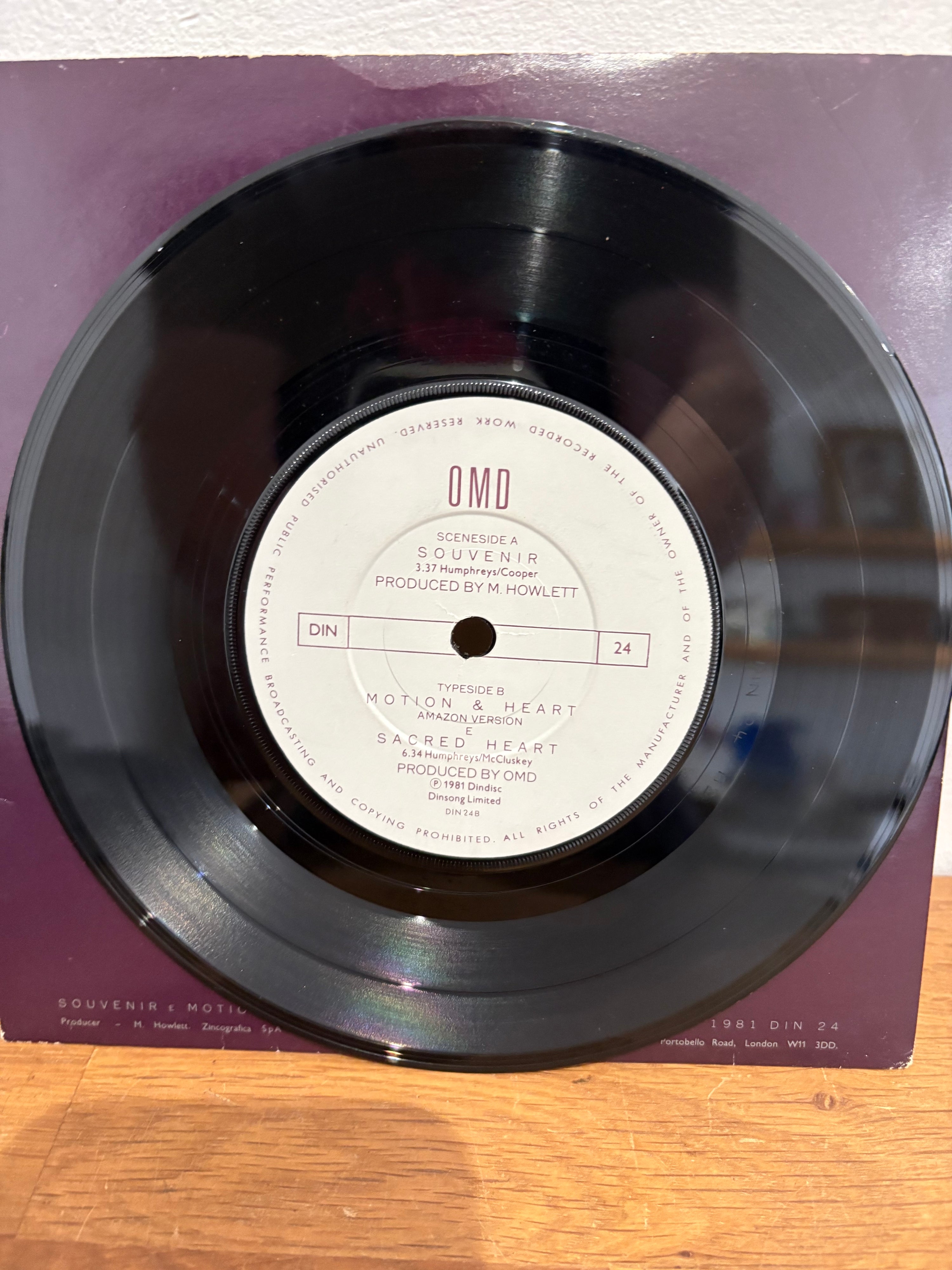 OMD - Souvenir, 7 inch single ,1981 Dindisc , DIN 24