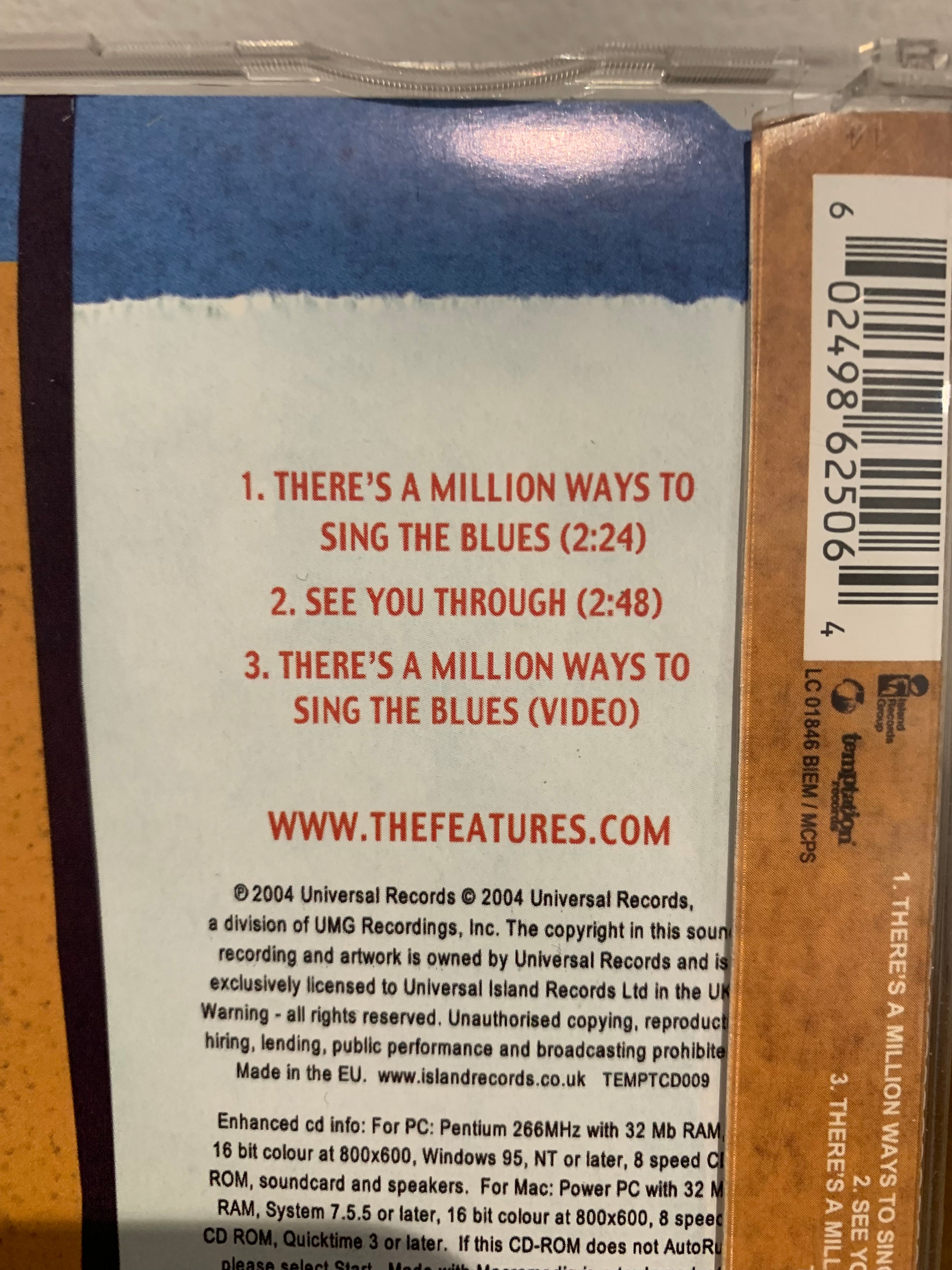 The Features - There’s a million ways to sing the blues , cd single , 2004 universal.
