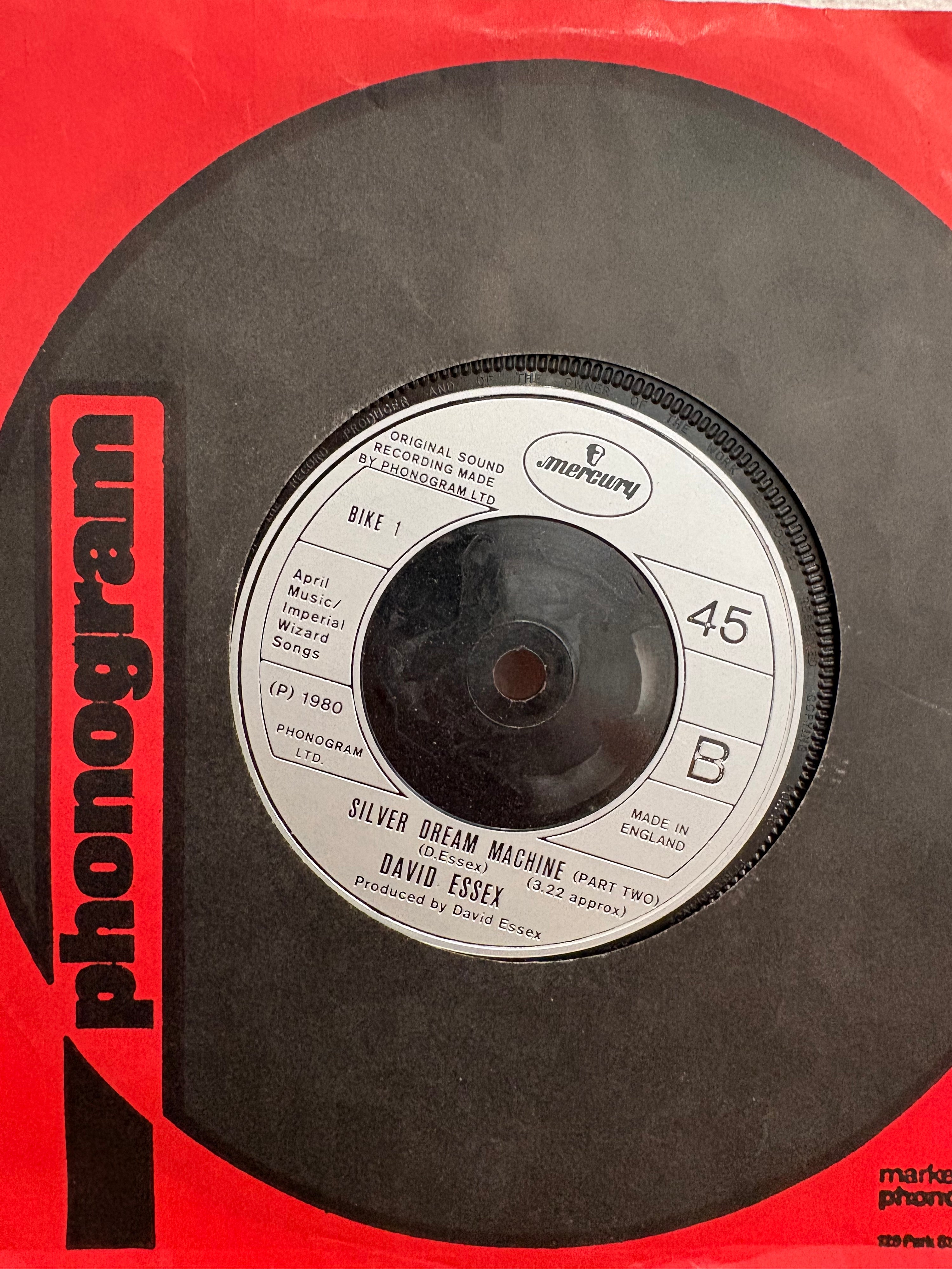 David Essex - Silver dream machine , 7 inch single, Mercury 1980.