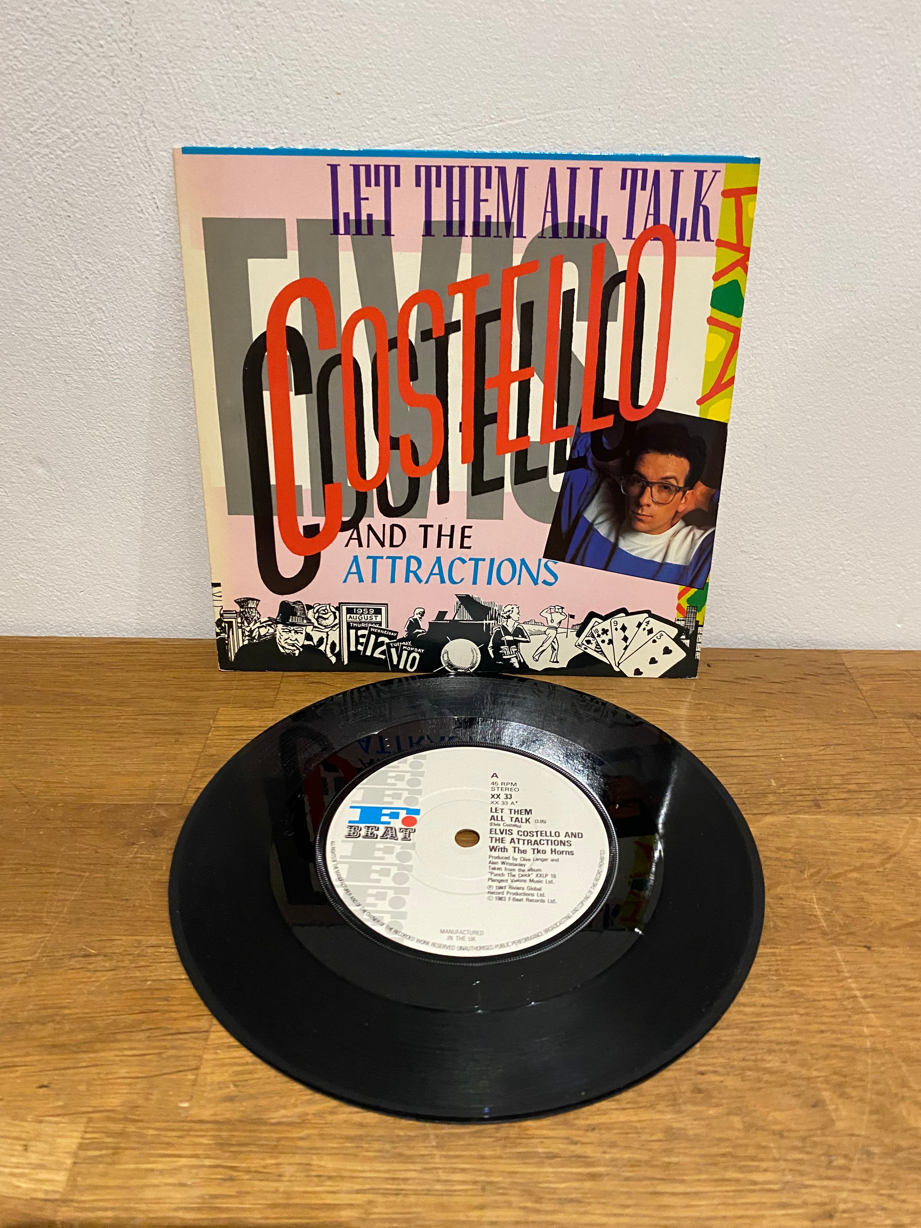 Elvis Costello & The Attractions - Let them all talk , 7” single, 1983 F Beat records. XX33