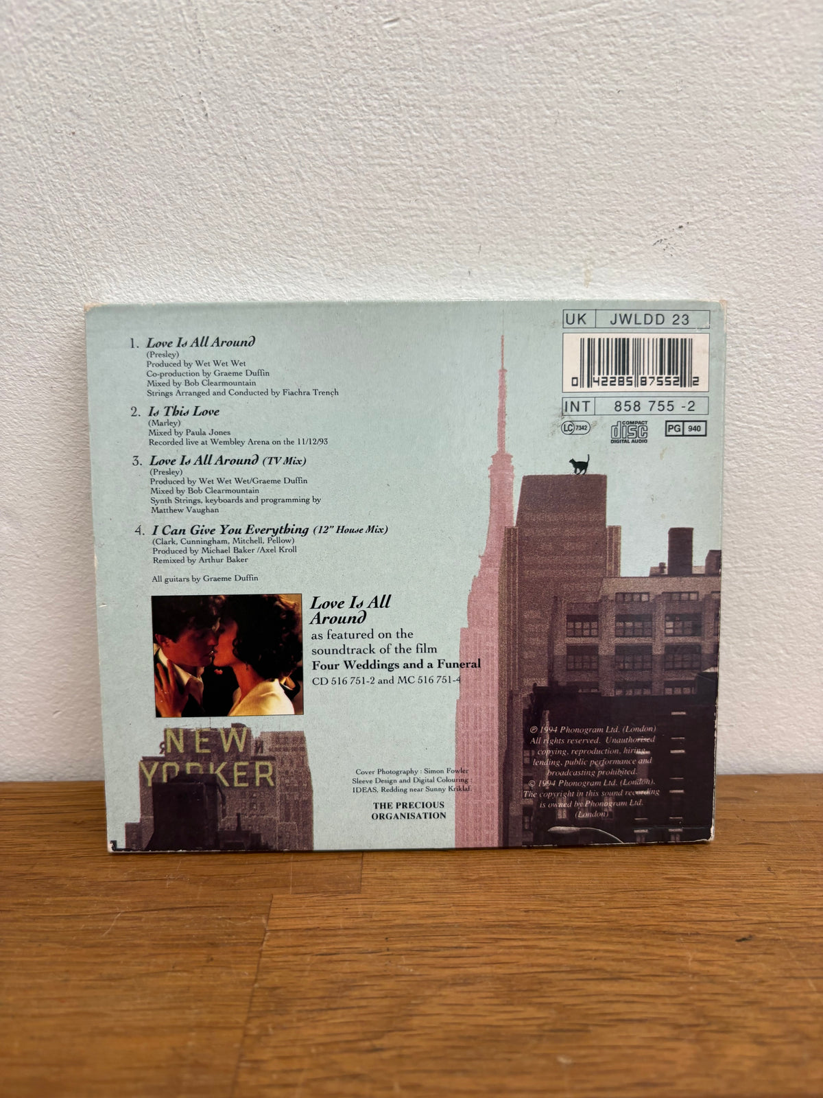 Wet Wet Wet - Love is all around, cd single Limited Edition Digi Pack, 1994.