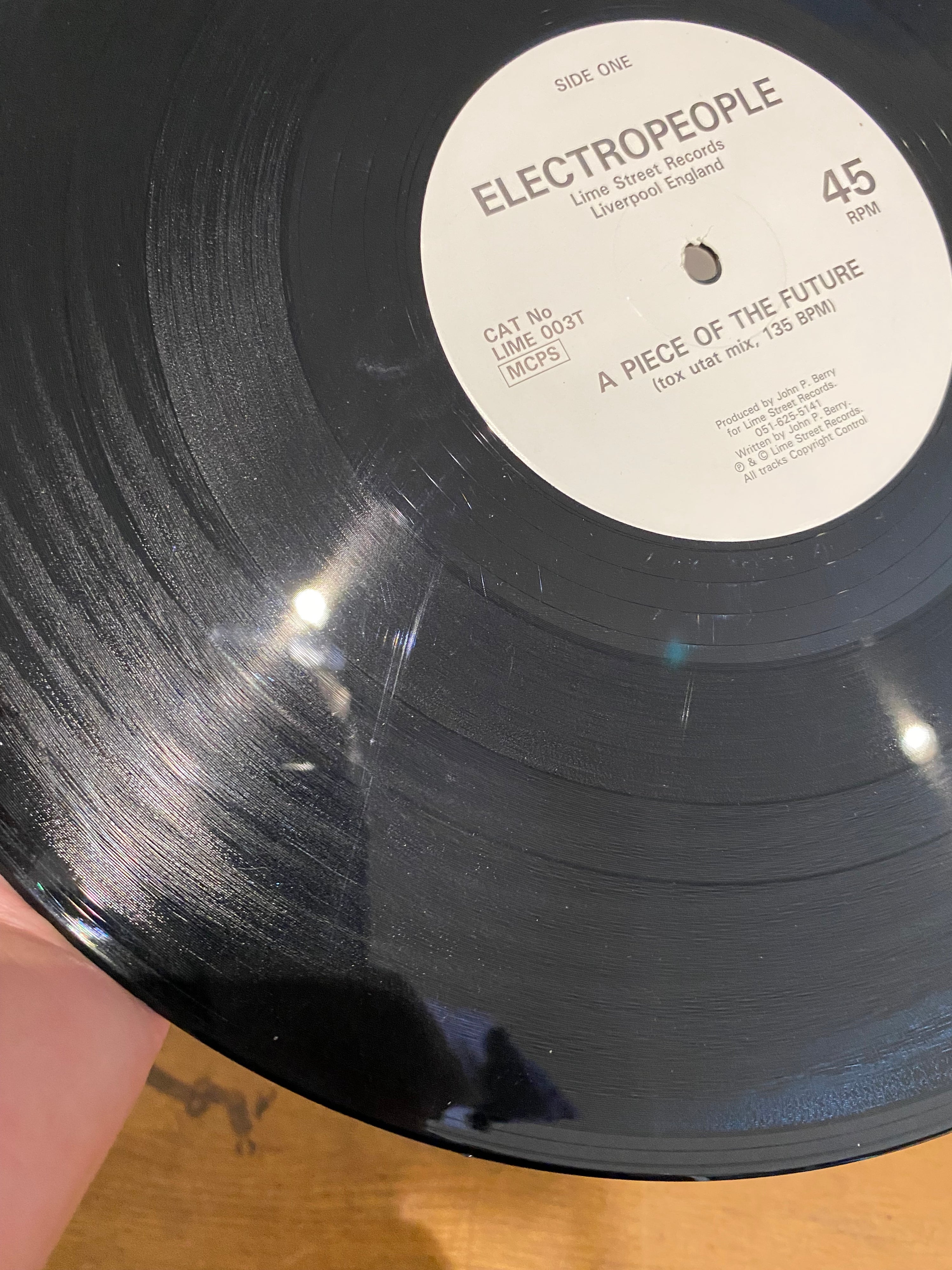 Electropeople - A piece of the future, 12” single, Lime Street Records, LIME 003T