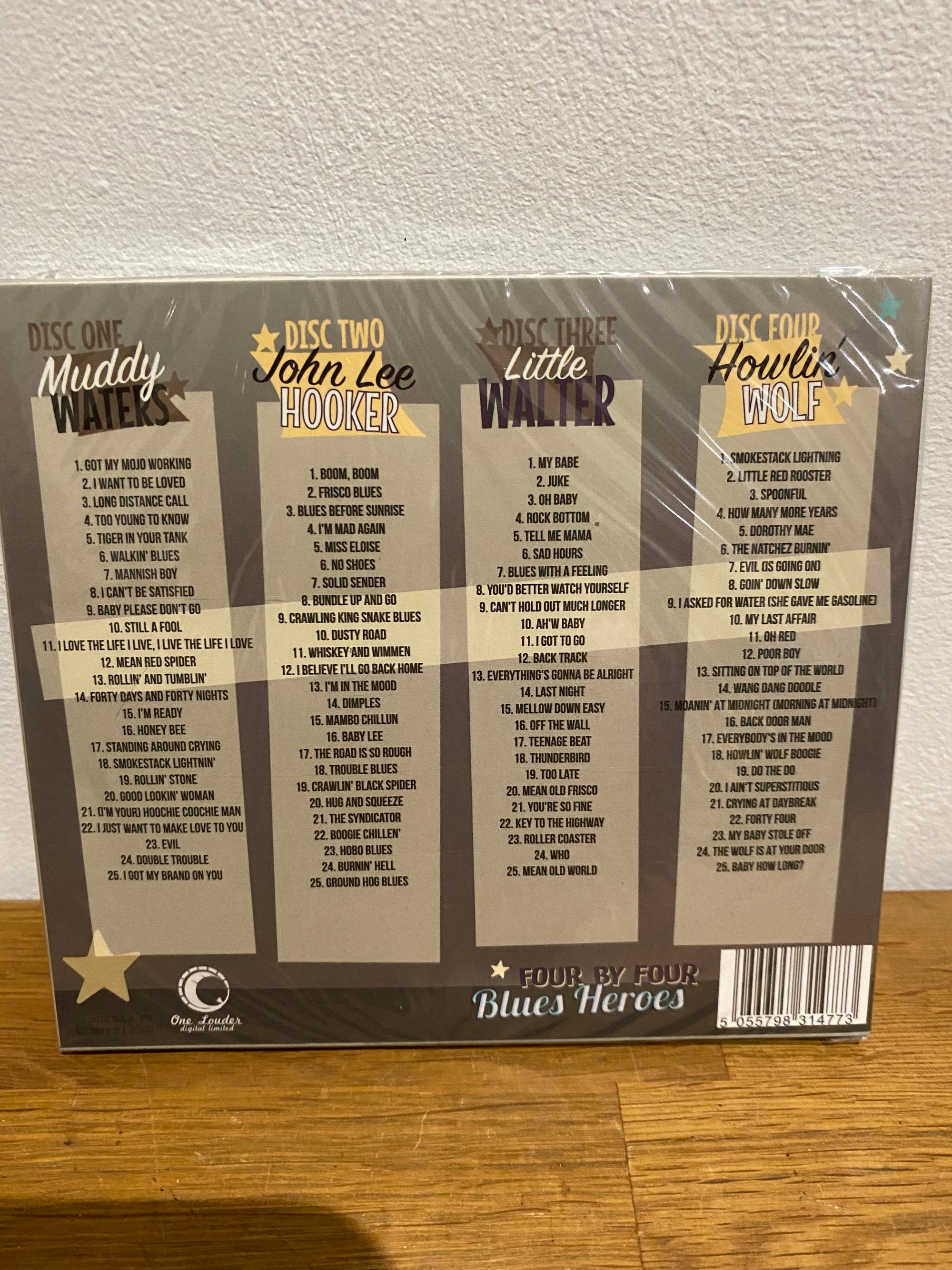 Four by Four , Blues Heroes , 4cd album .-Muddy Waters, John Lee Hooker, Little Walter, Howlin Wolf.