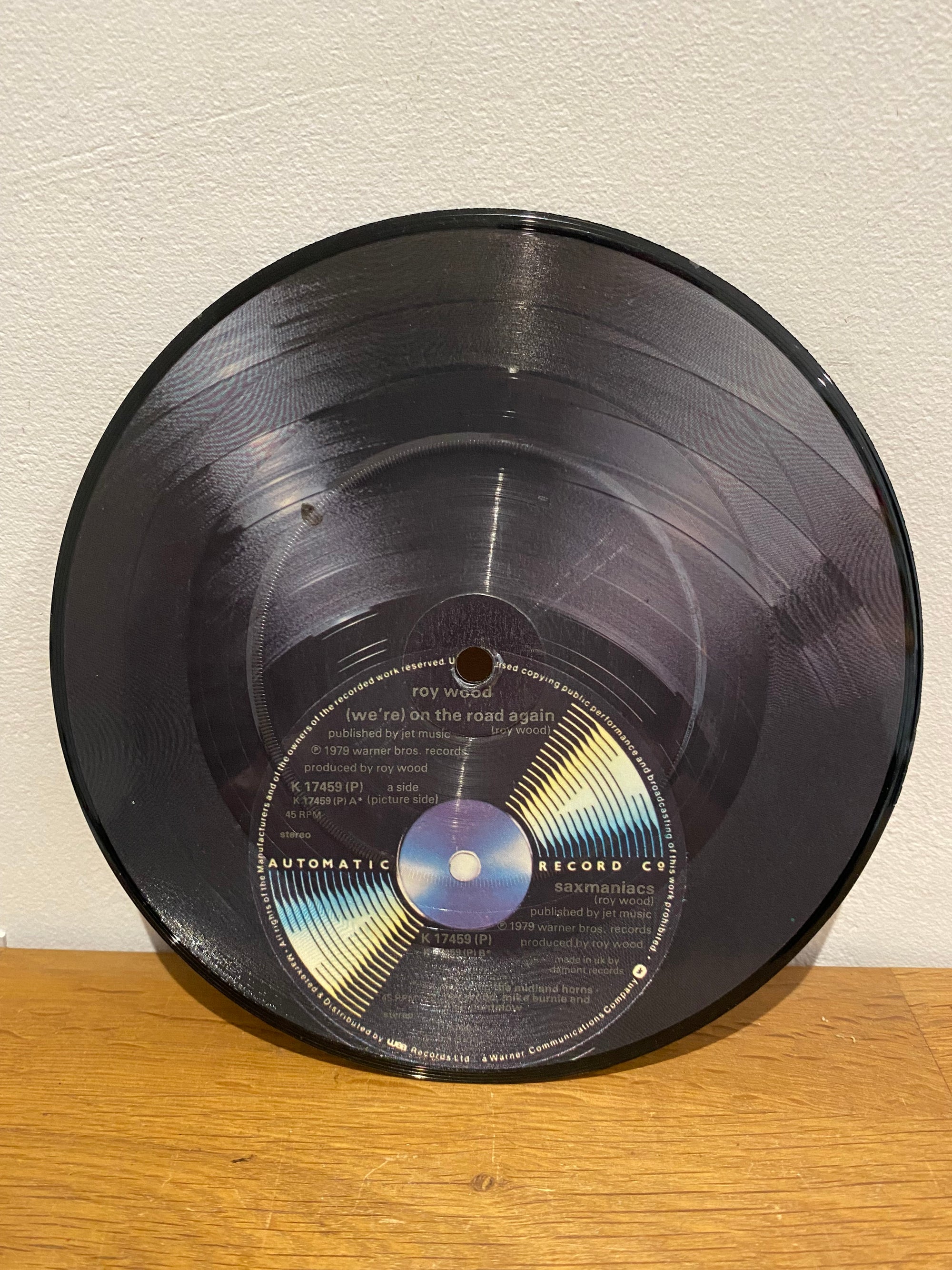 Roy Wood - (We’re) On the road again. 7” picture disc , Warner Bros 1979.