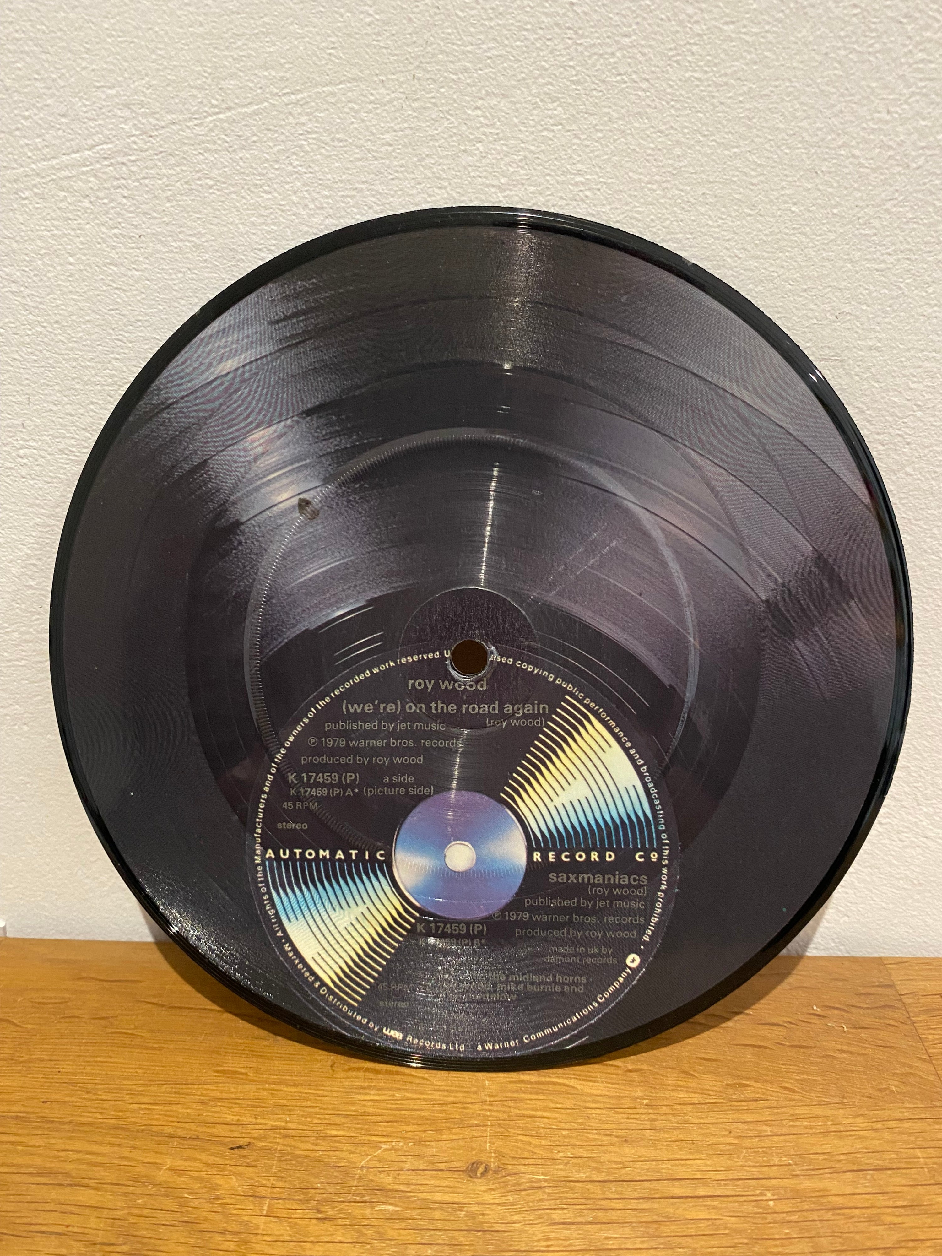 Roy Wood - (We’re) On the road again. 7” picture disc , Warner Bros 1979.
