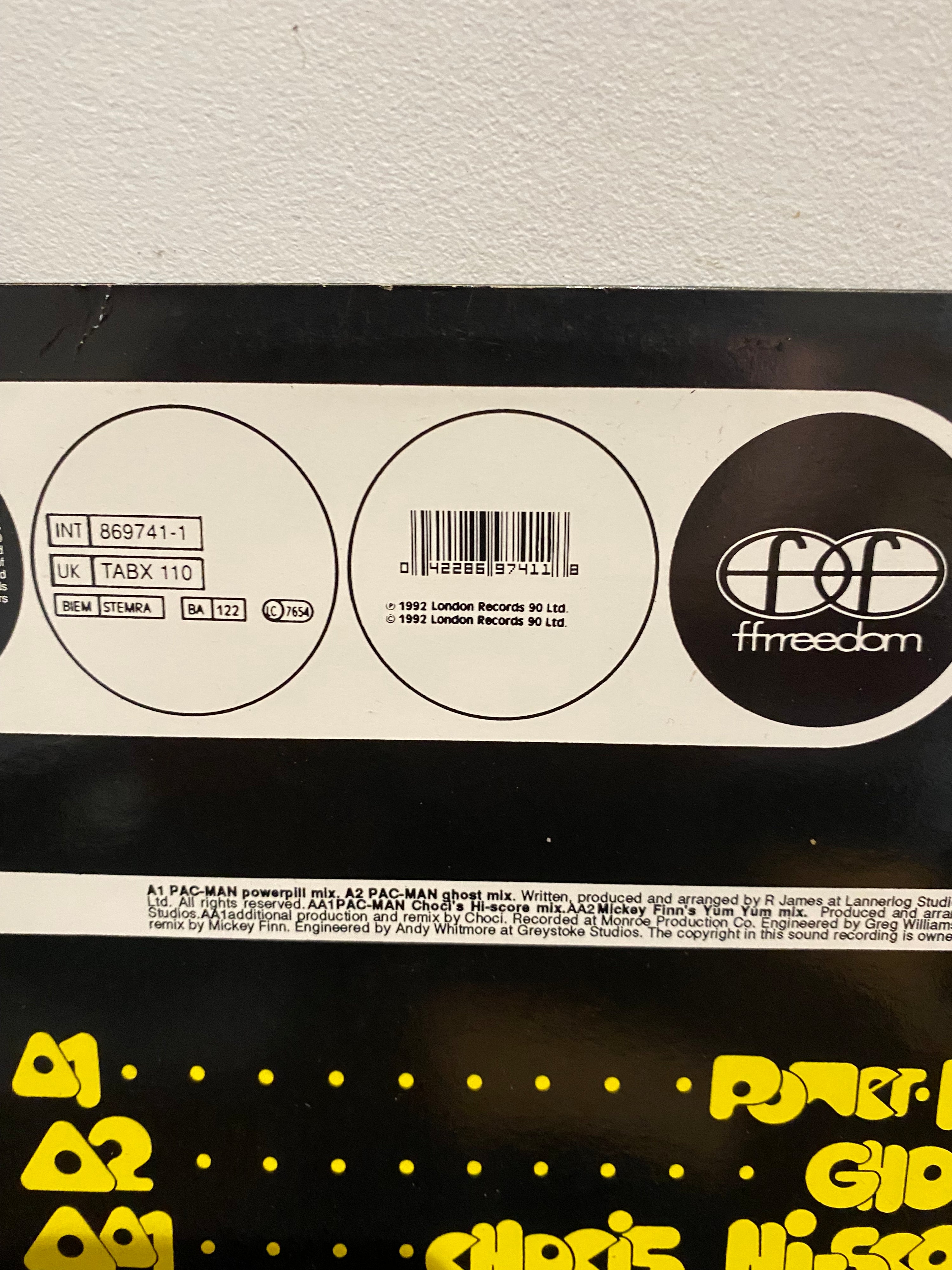 Power-Pill - Pac-Man, 12” vinyl FFRR  TABX110 , 1992 . Rare
