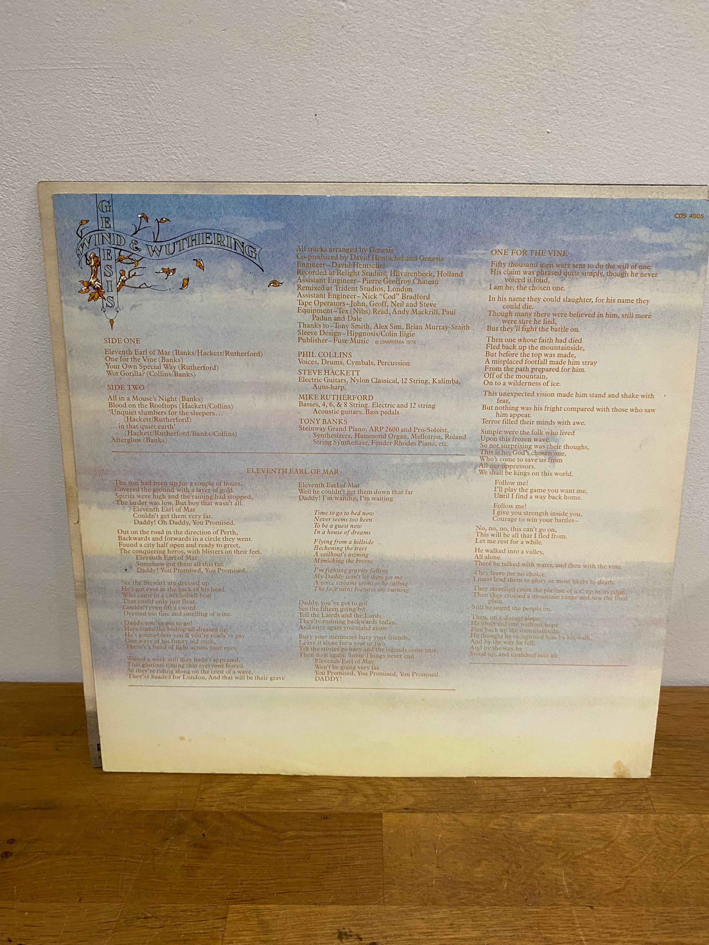 Genesis - Wind and Wuthering , vinyl album, 1978 Charisma