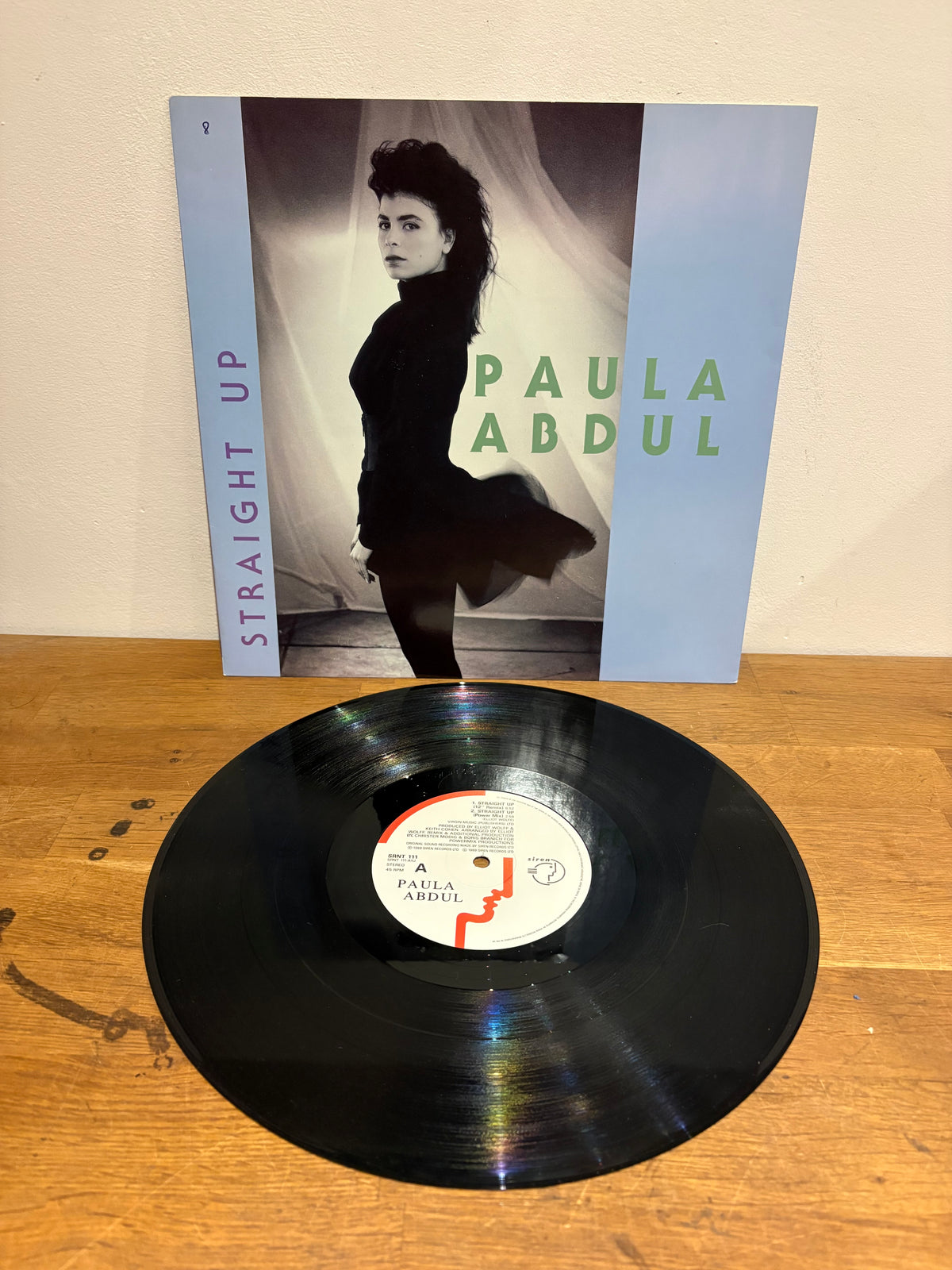 Paula Abdul - Straight Up , 12 inch single, 1989 Siren records SRNT 111.
