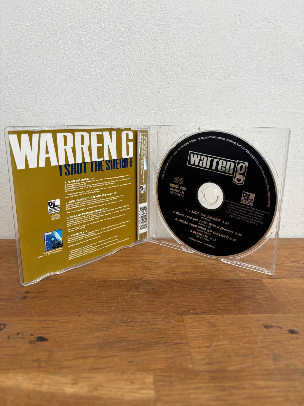 Warren G - I shot the sheriff, cd single , Def Jam 1997.