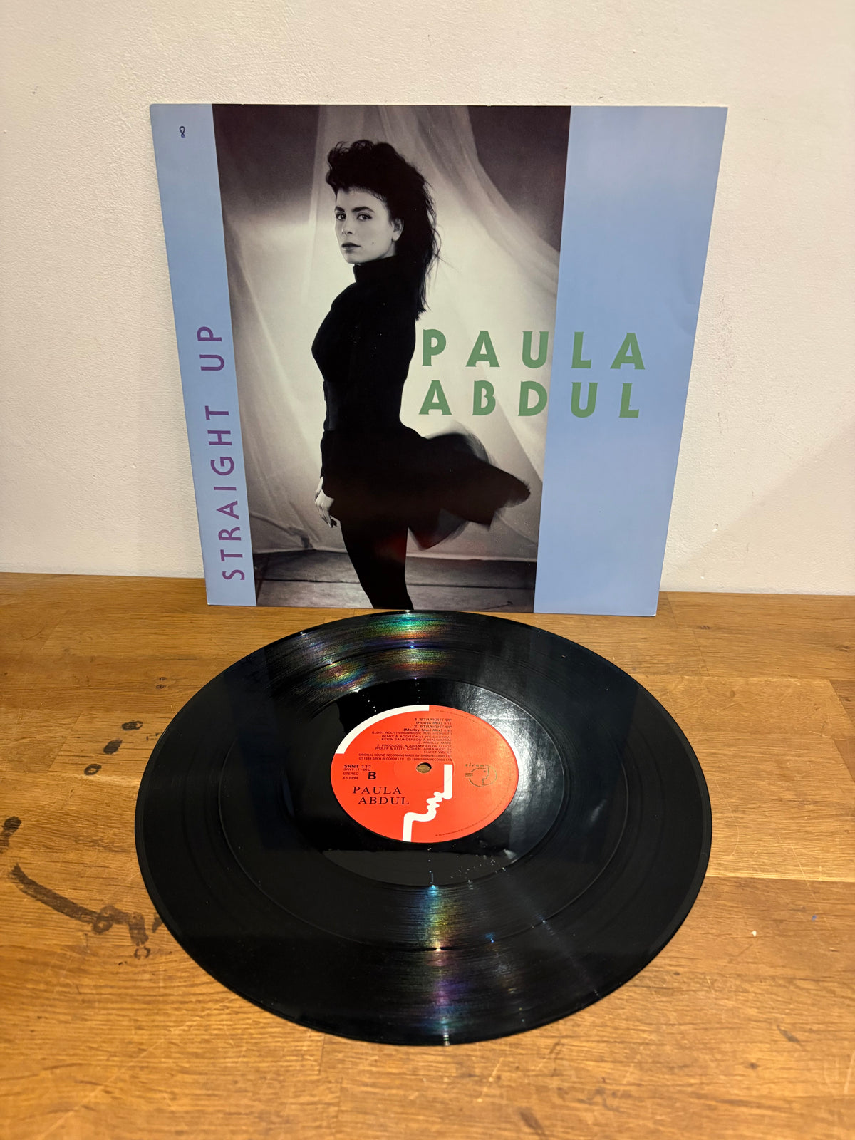 Paula Abdul - Straight Up , 12 inch single, 1989 Siren records SRNT 111.