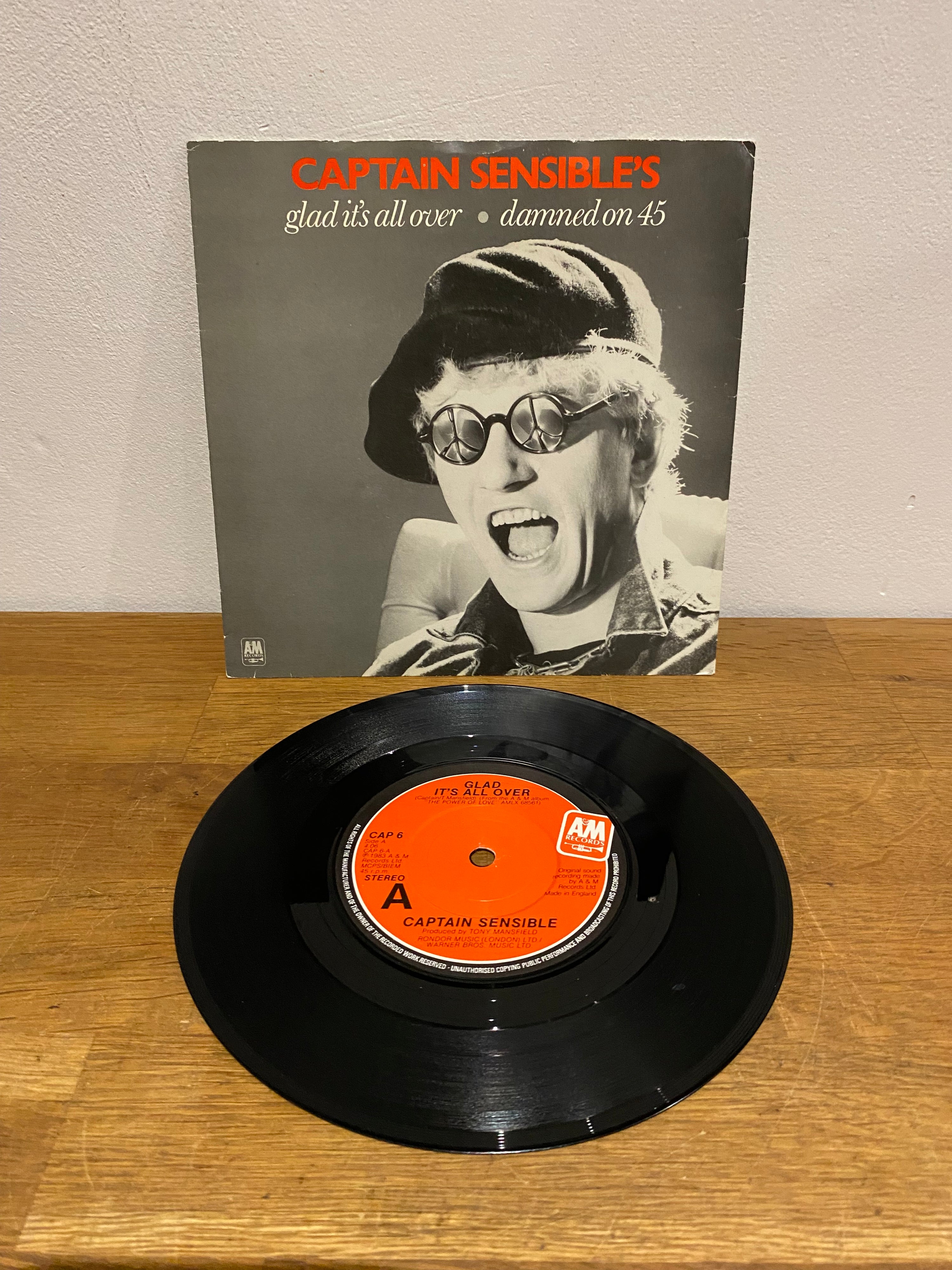 Captain Sensible - Glad it’s all over, 7” single , 1983, A&M Records.
