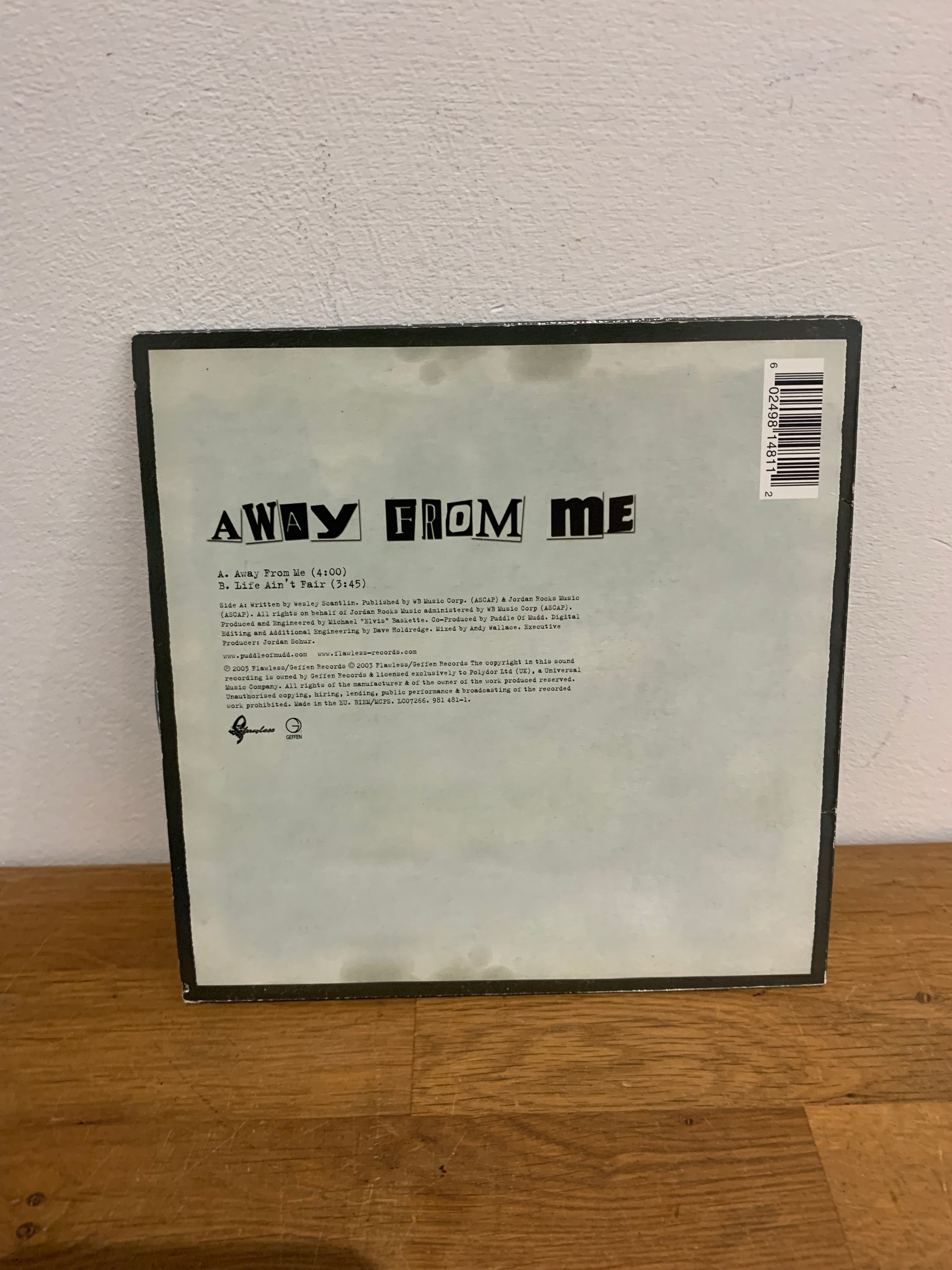 Puddle of Mudd - Away from me , 7” limited edition coloured vinyl.