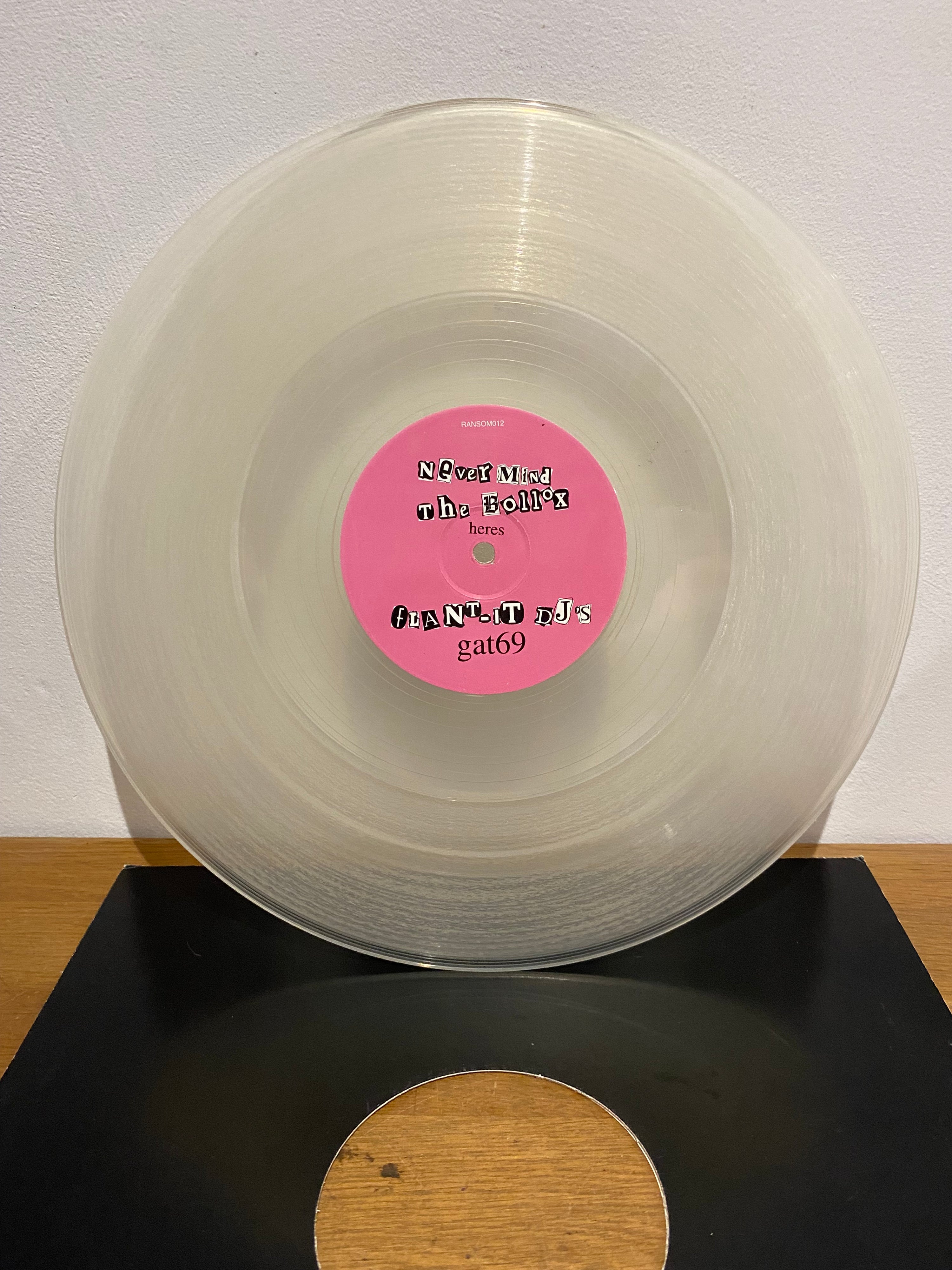 Flaunt-it Dj’s - Gat69 , never mind , 12” clear vinyl, promotional , club/dance