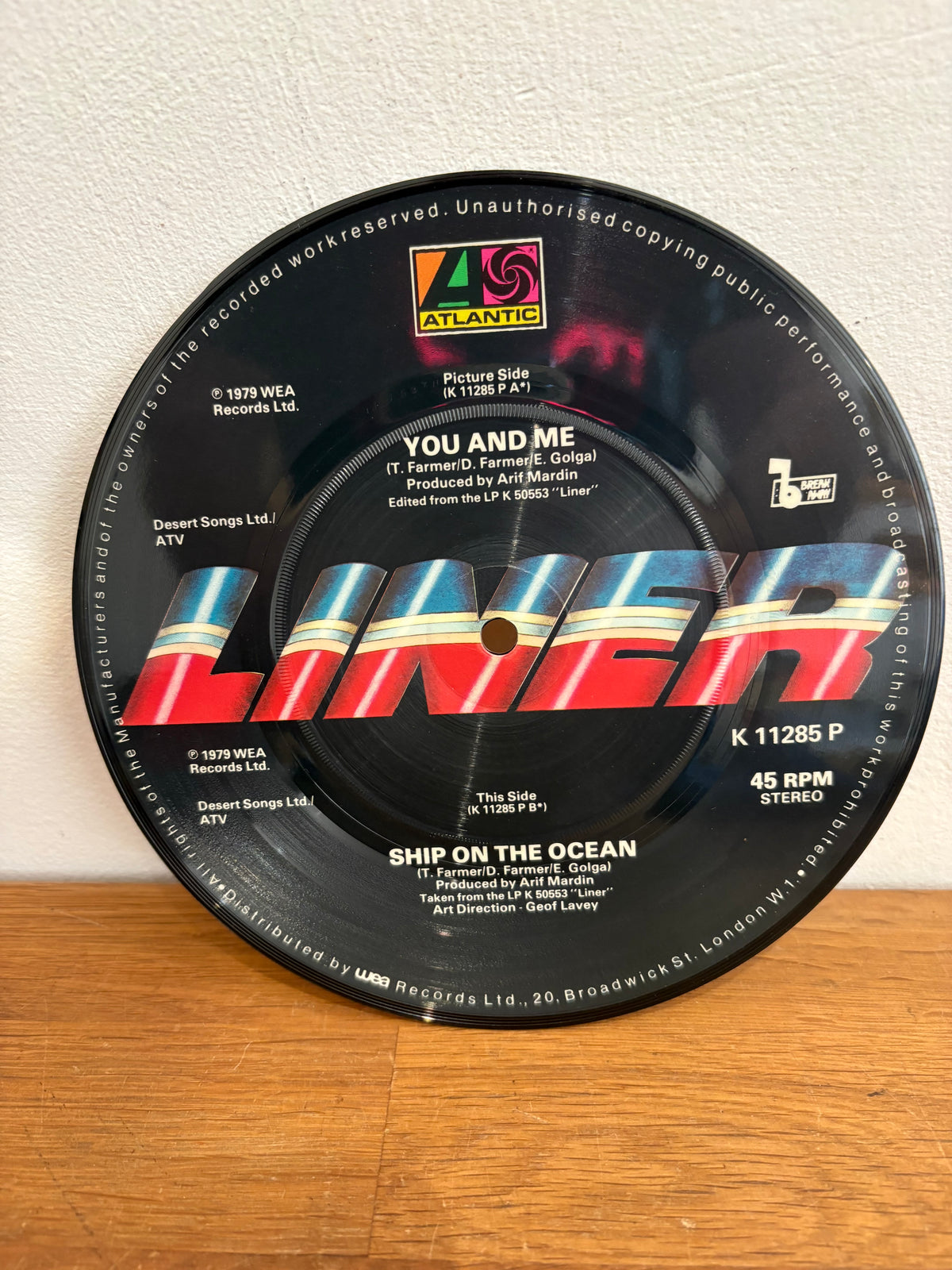 Liner - You and Me , 7 inch picture disc , 1979 WEA
