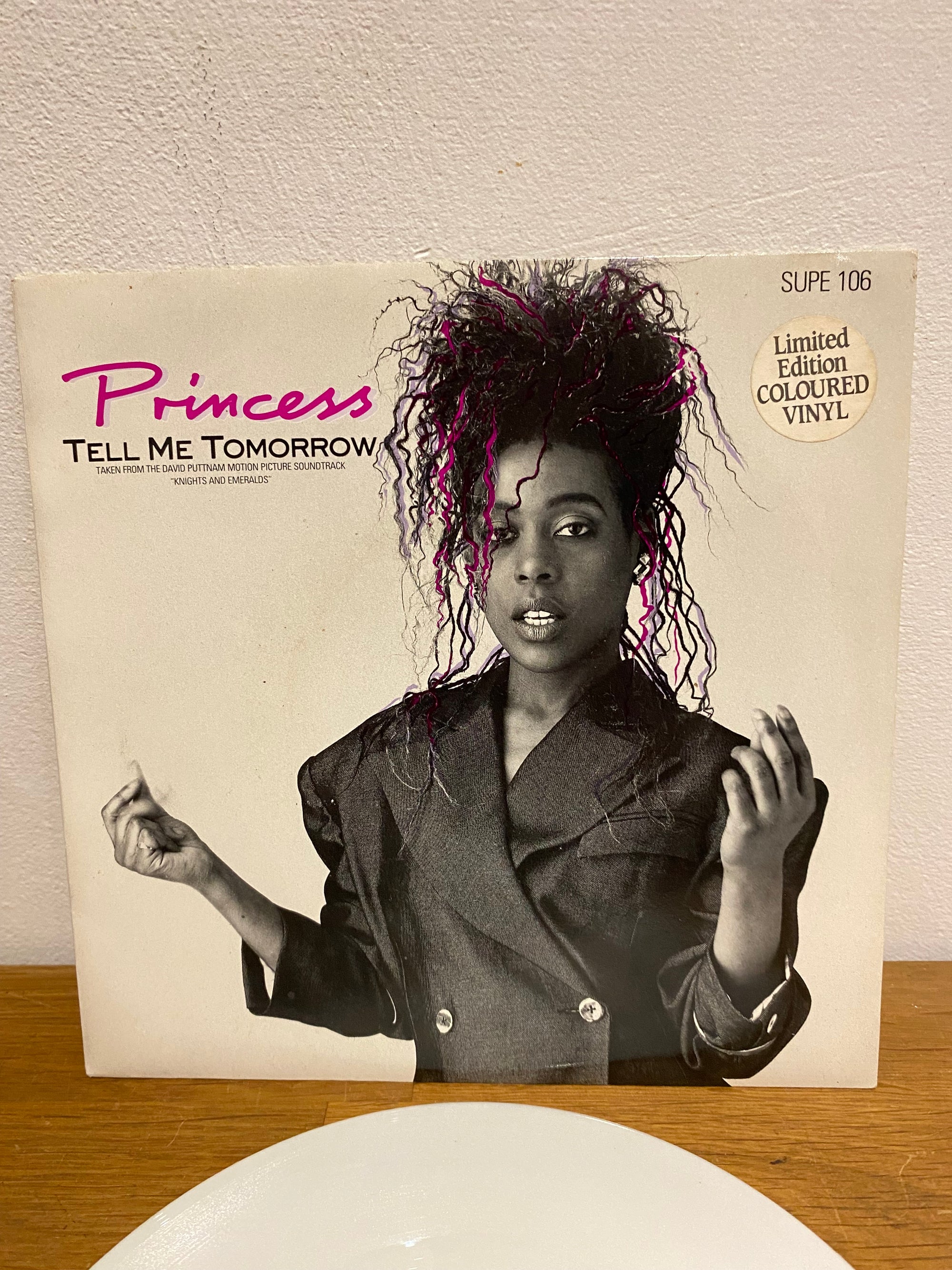 Princess- Tell me tomorrow, Limited edition coloured vinyl, White vinyl 7 inch