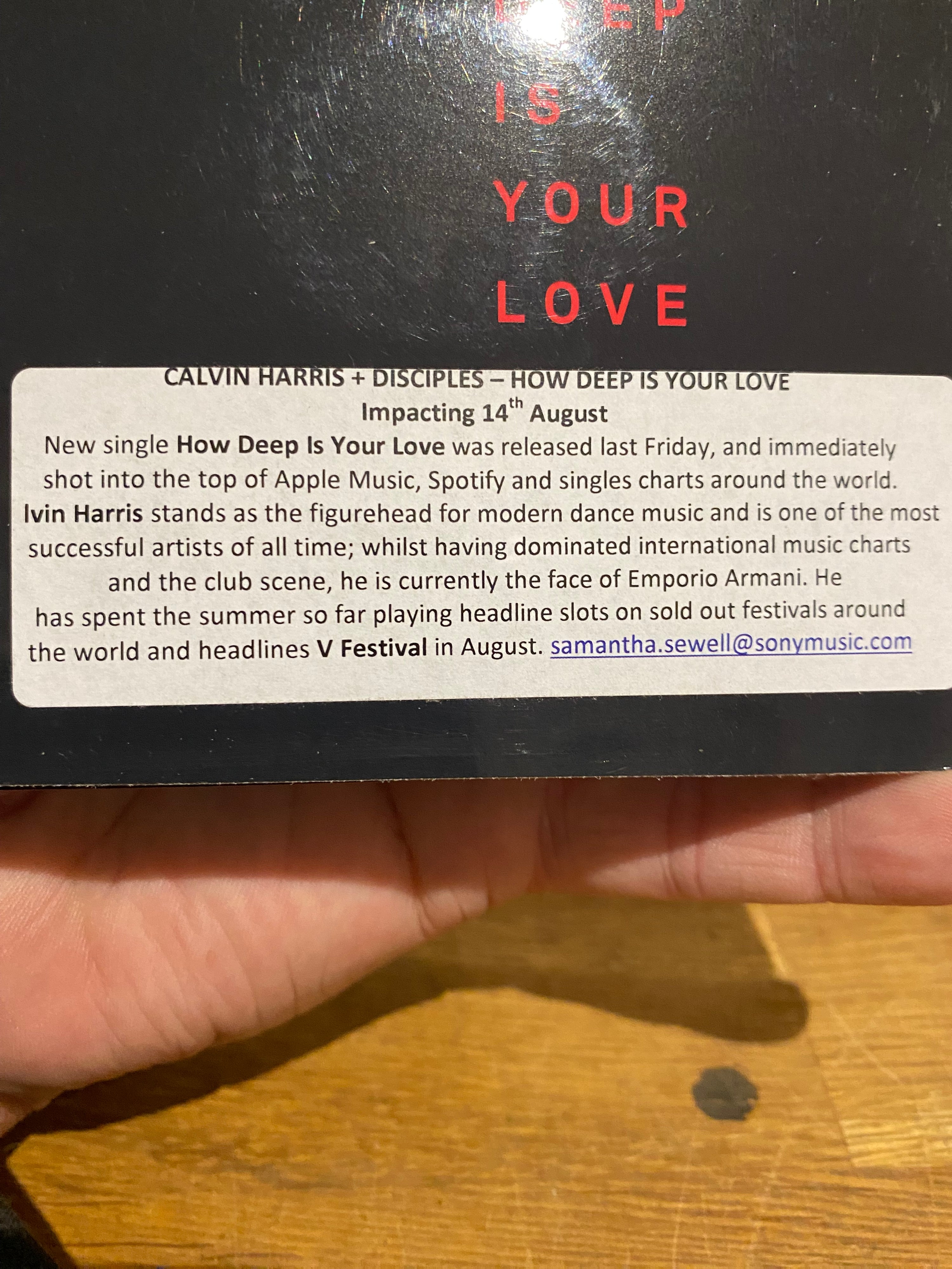 Calvin Harris , Promo cd singles x 4