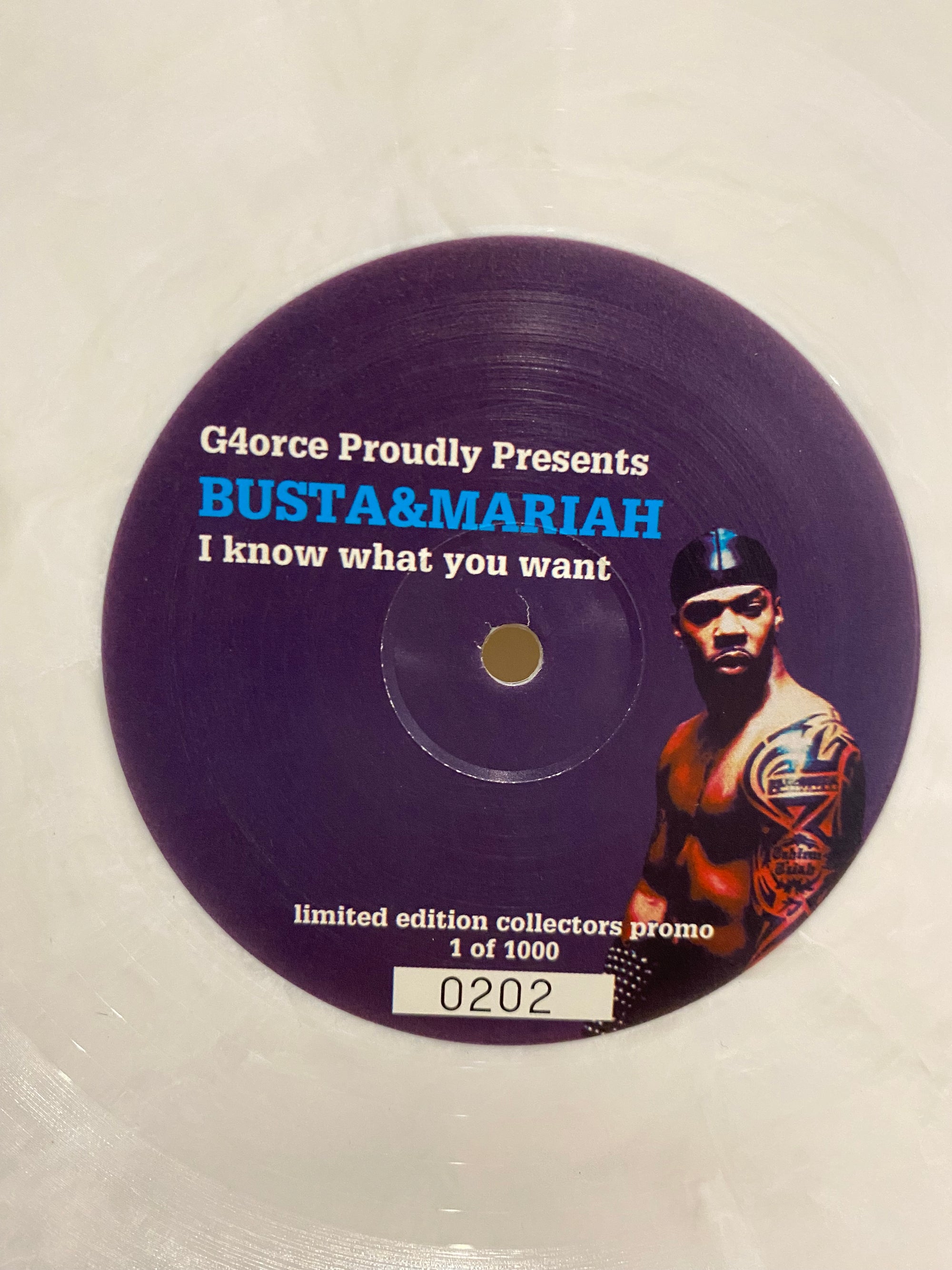 Busta Rhymes + Mariah Carey - I know what you want , ltd ed of 1000 white vinyl 12” single