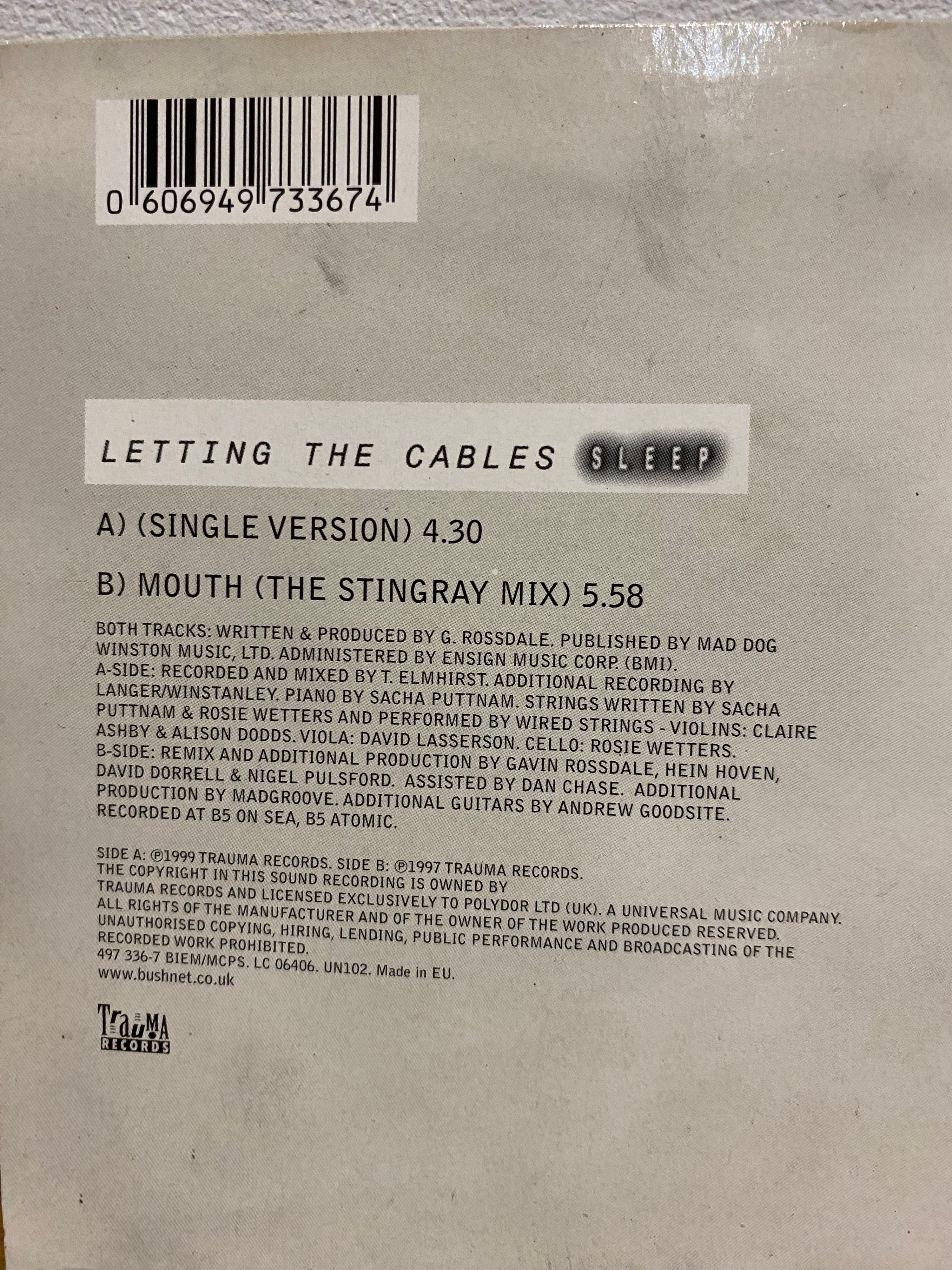 Bush - letting the cables sleep- 7” coloured vinyl