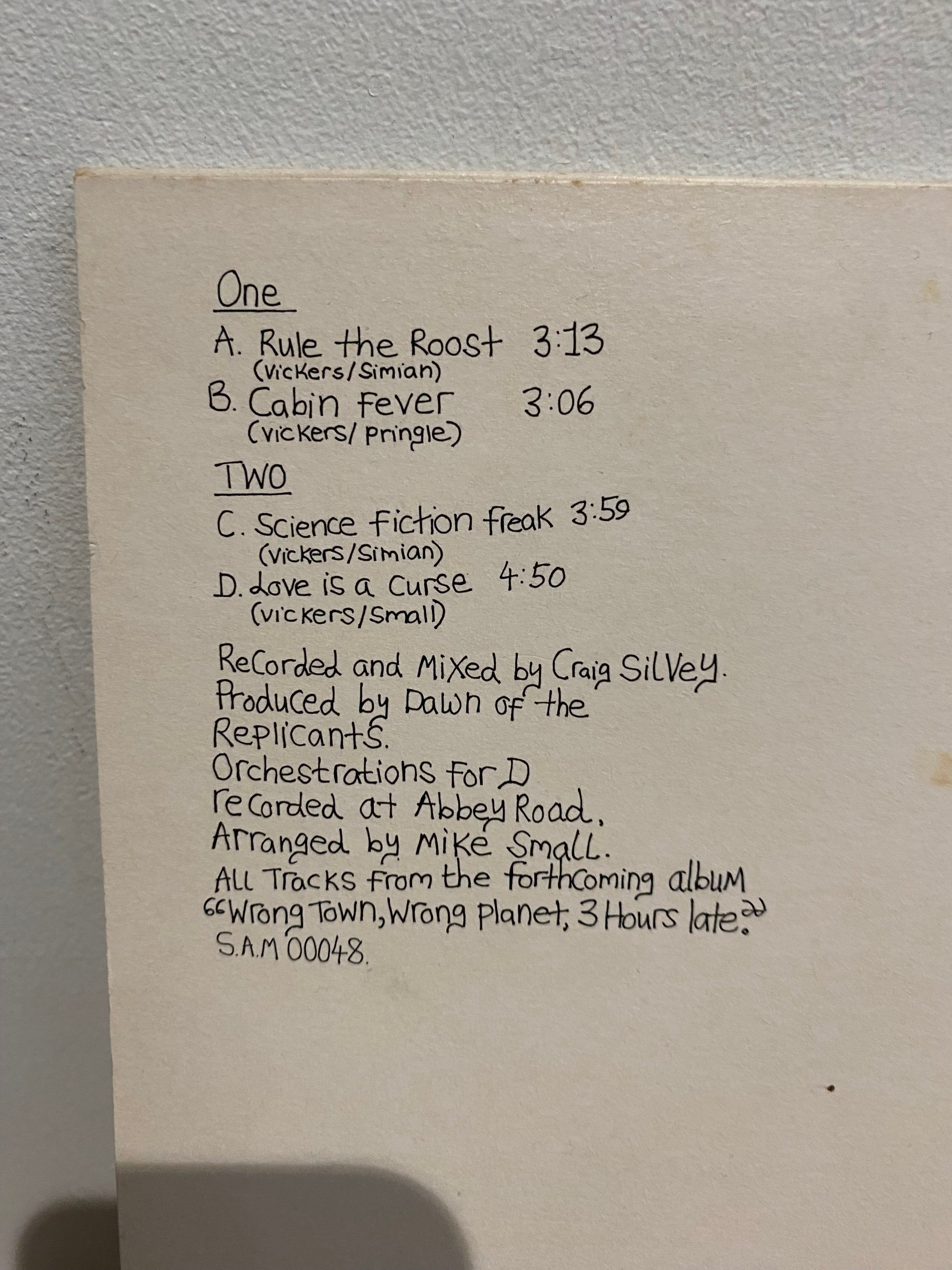 Dawn of the Replicants - Rule the roost , 10” single , 4 track Promo, 1999.