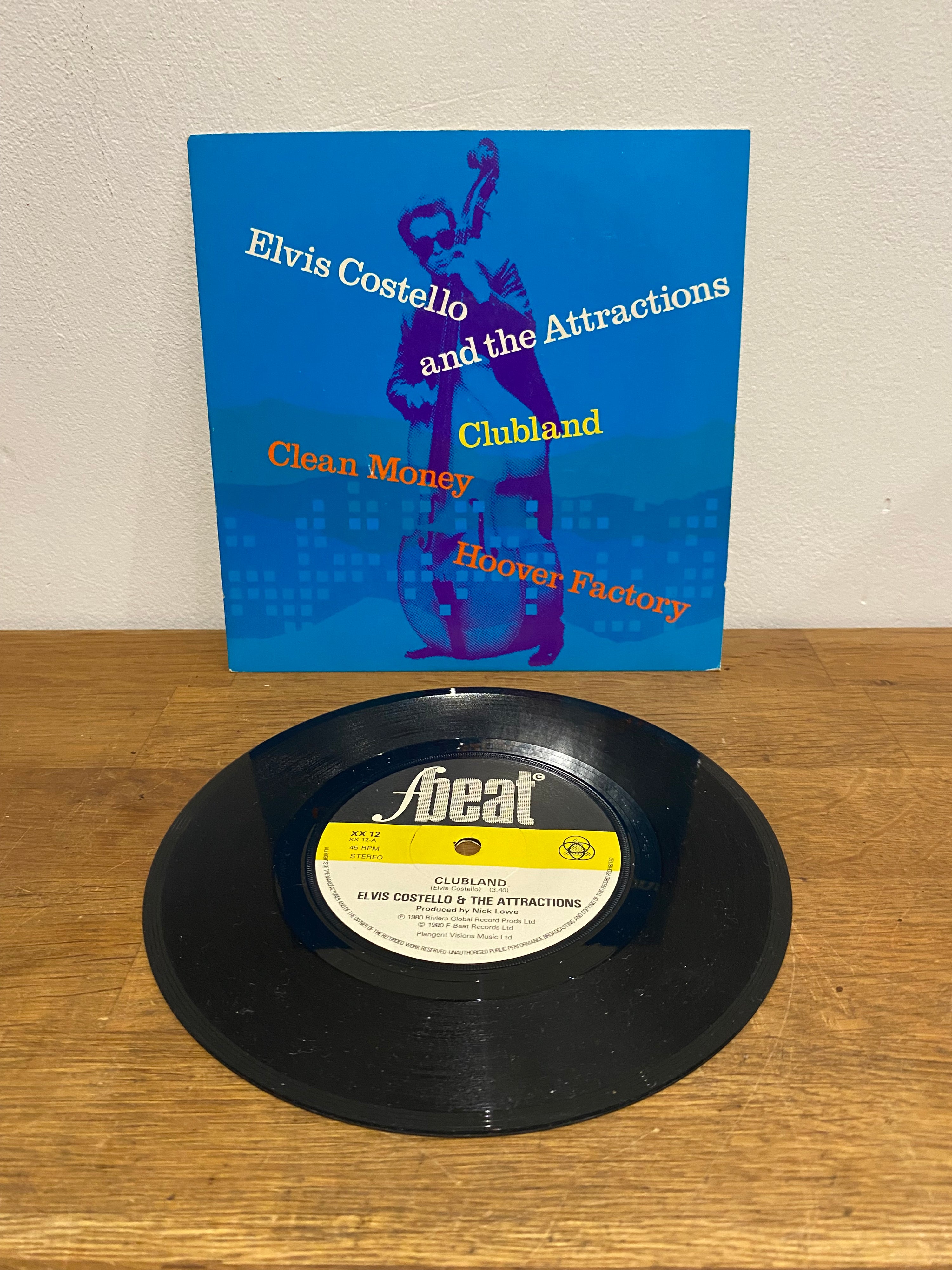 Elvis Costello - Clubland, 3 track 7” single , 1980 F-Beat