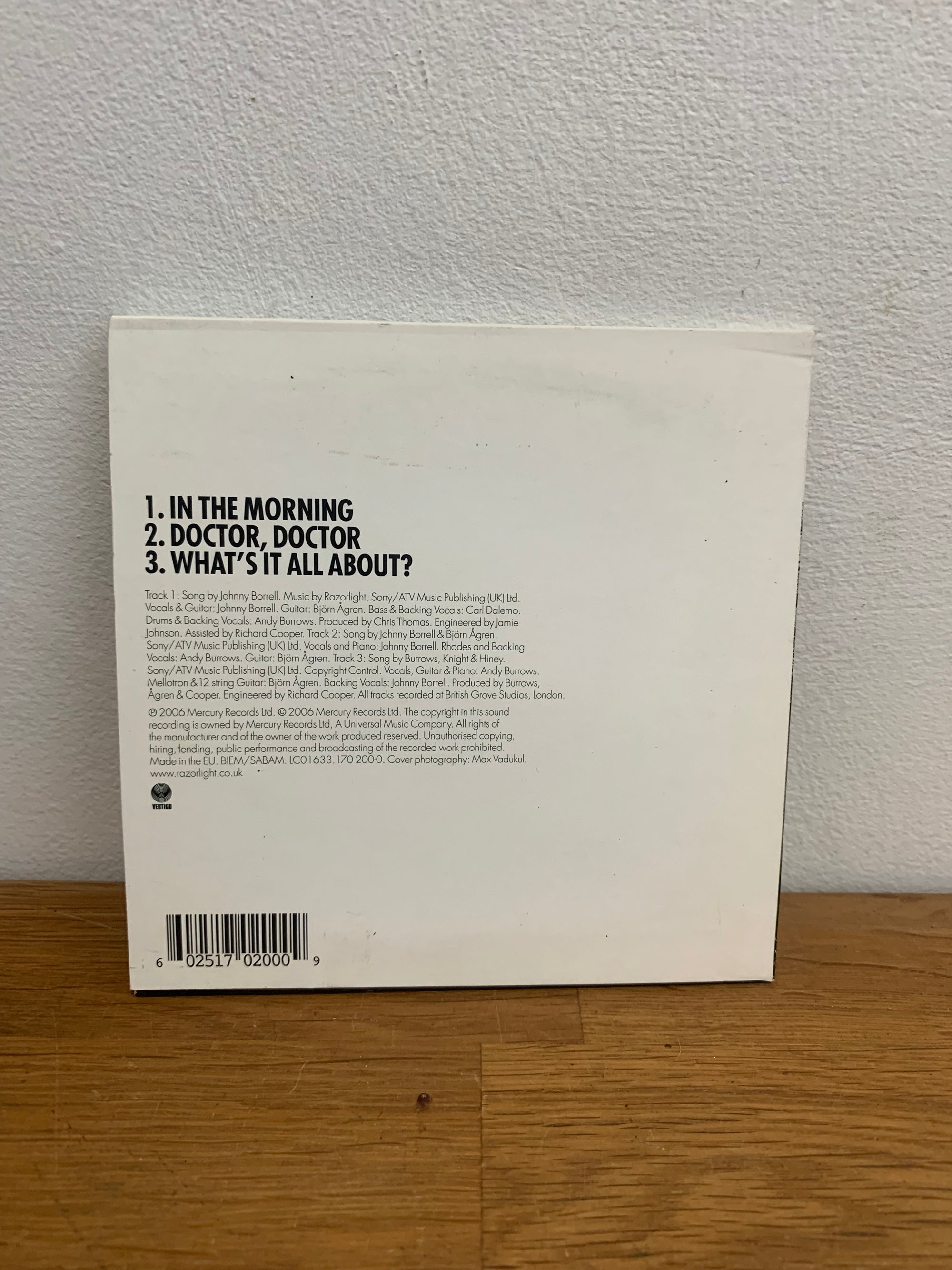 Razorlight , In The Morning, Cd Single , Vgc vinyl record cover