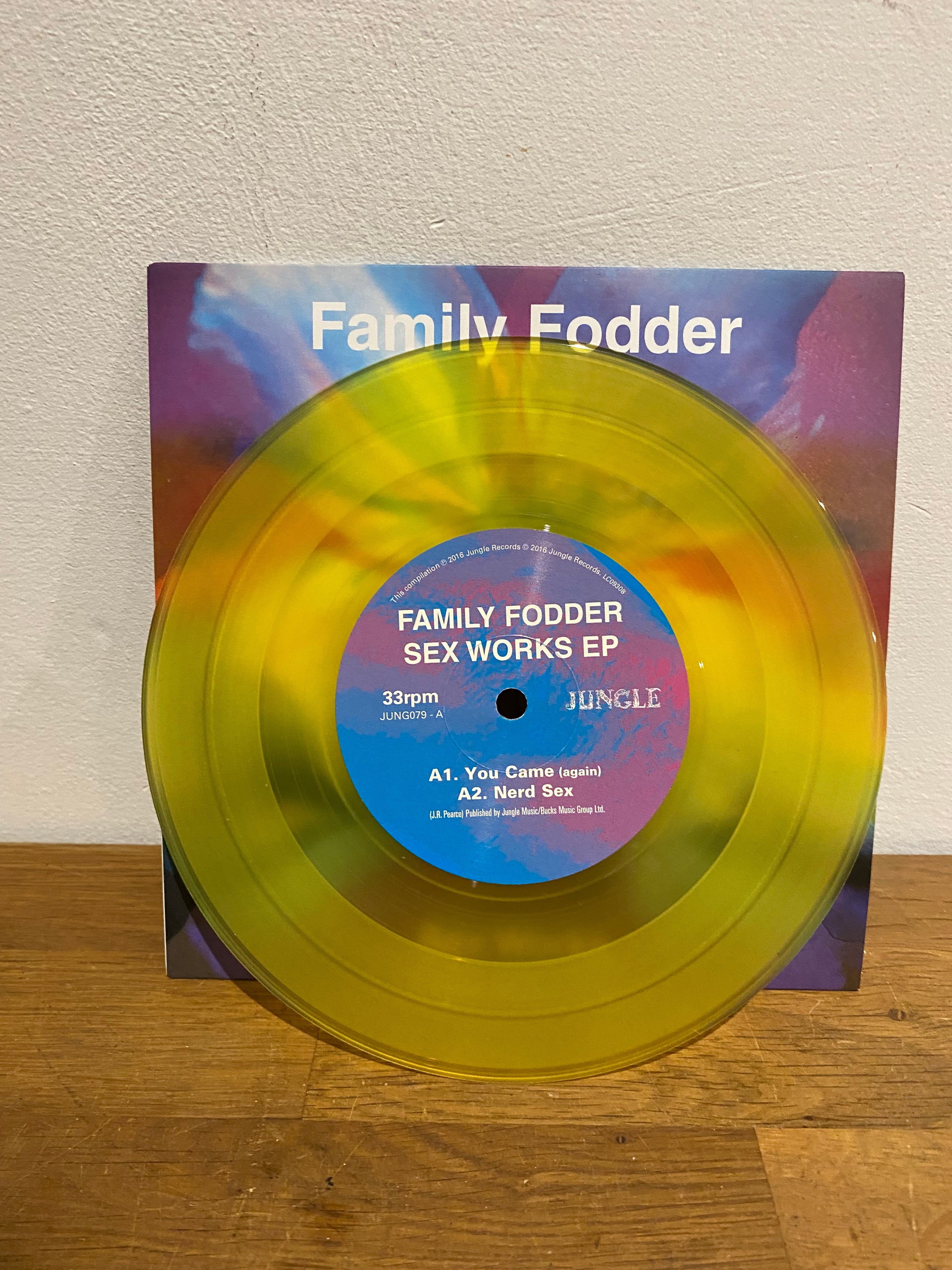 Family Fodder - Sex Works EP 7" Yellow Vinyl 4 Track (2016)