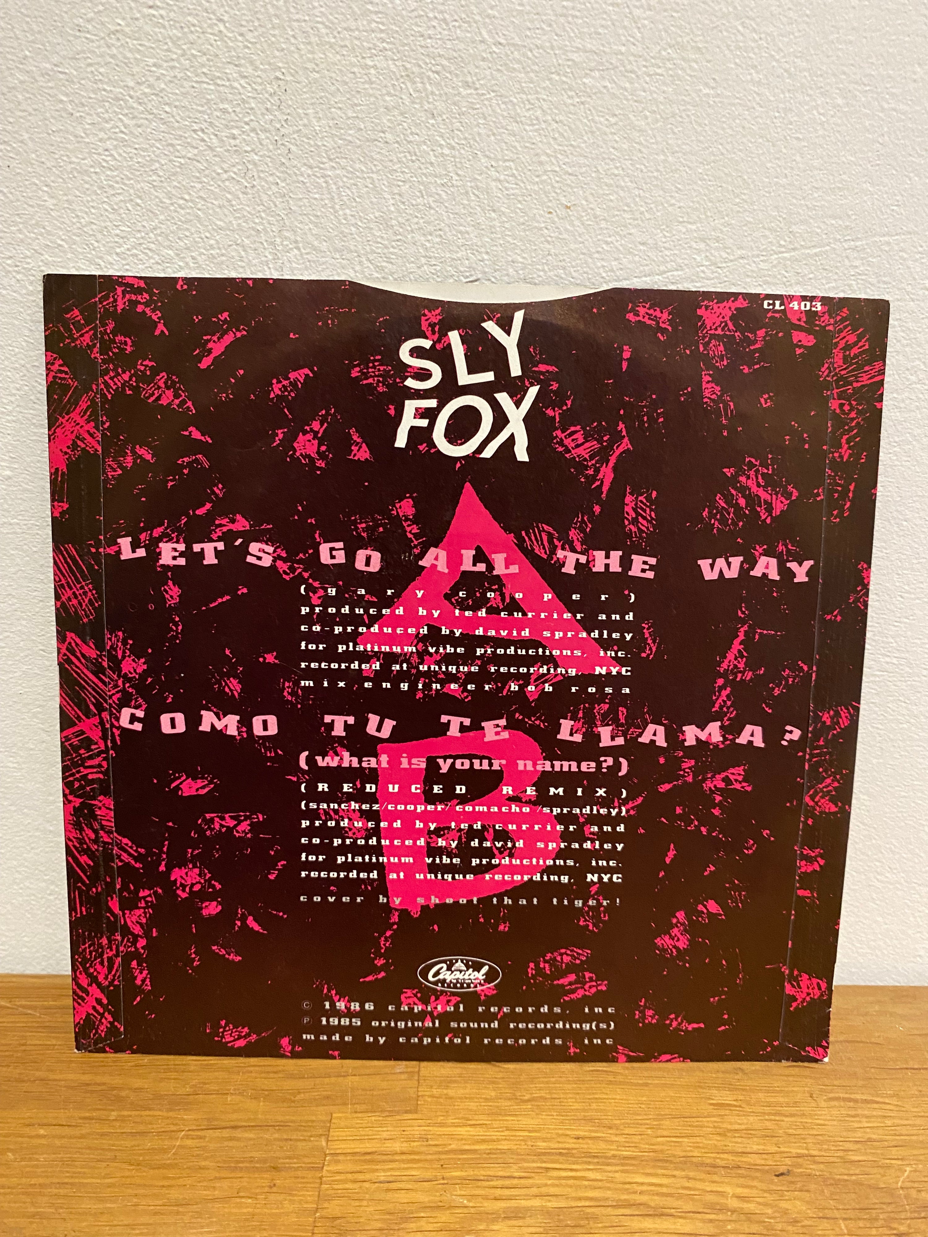 Sly Fox - Let's Go All The Way 7" Single (1985)