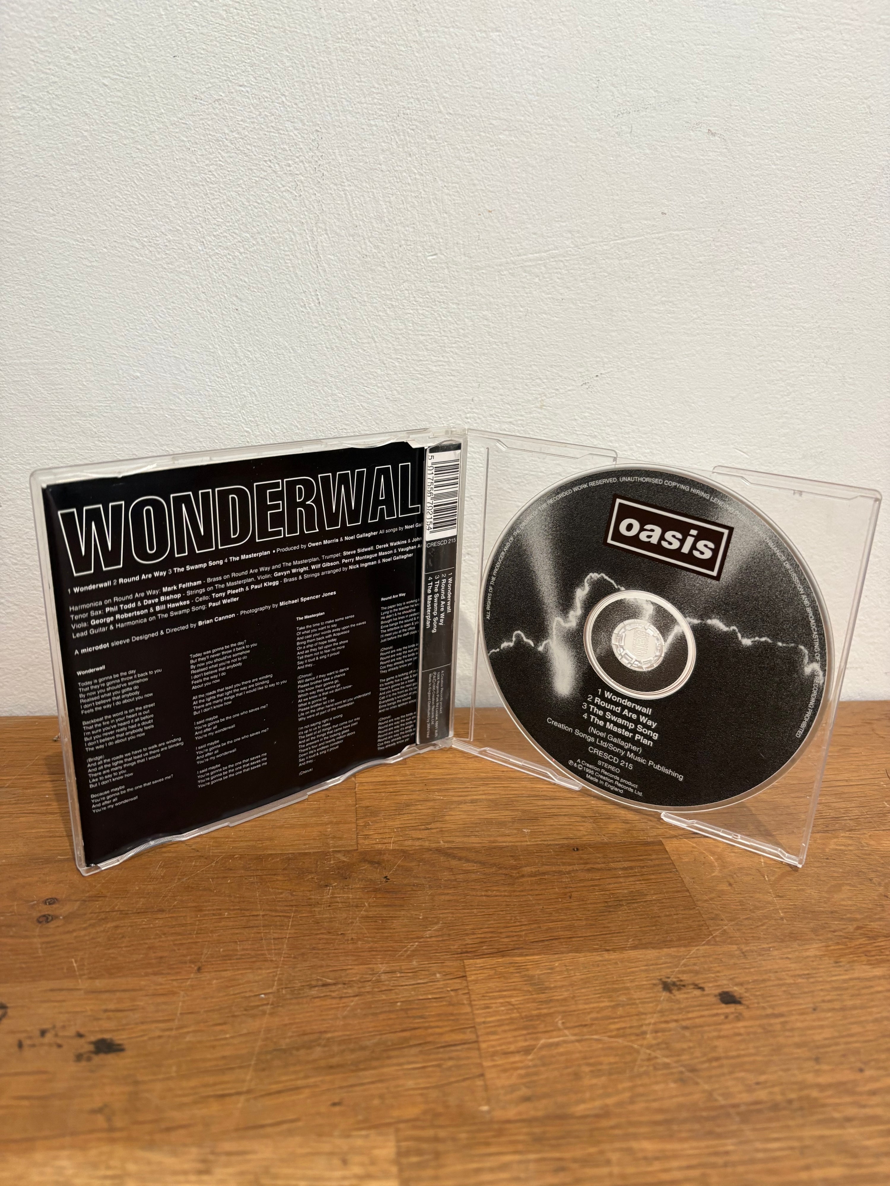 Oasis - Wonderwall , cd single , Creation records 1995.
