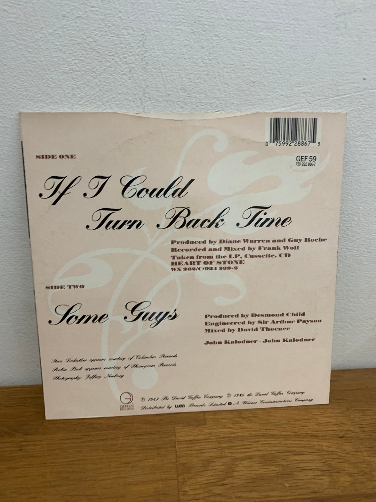 Cher - If I could turn back time , 7 inch single, 1989 Geffen records.