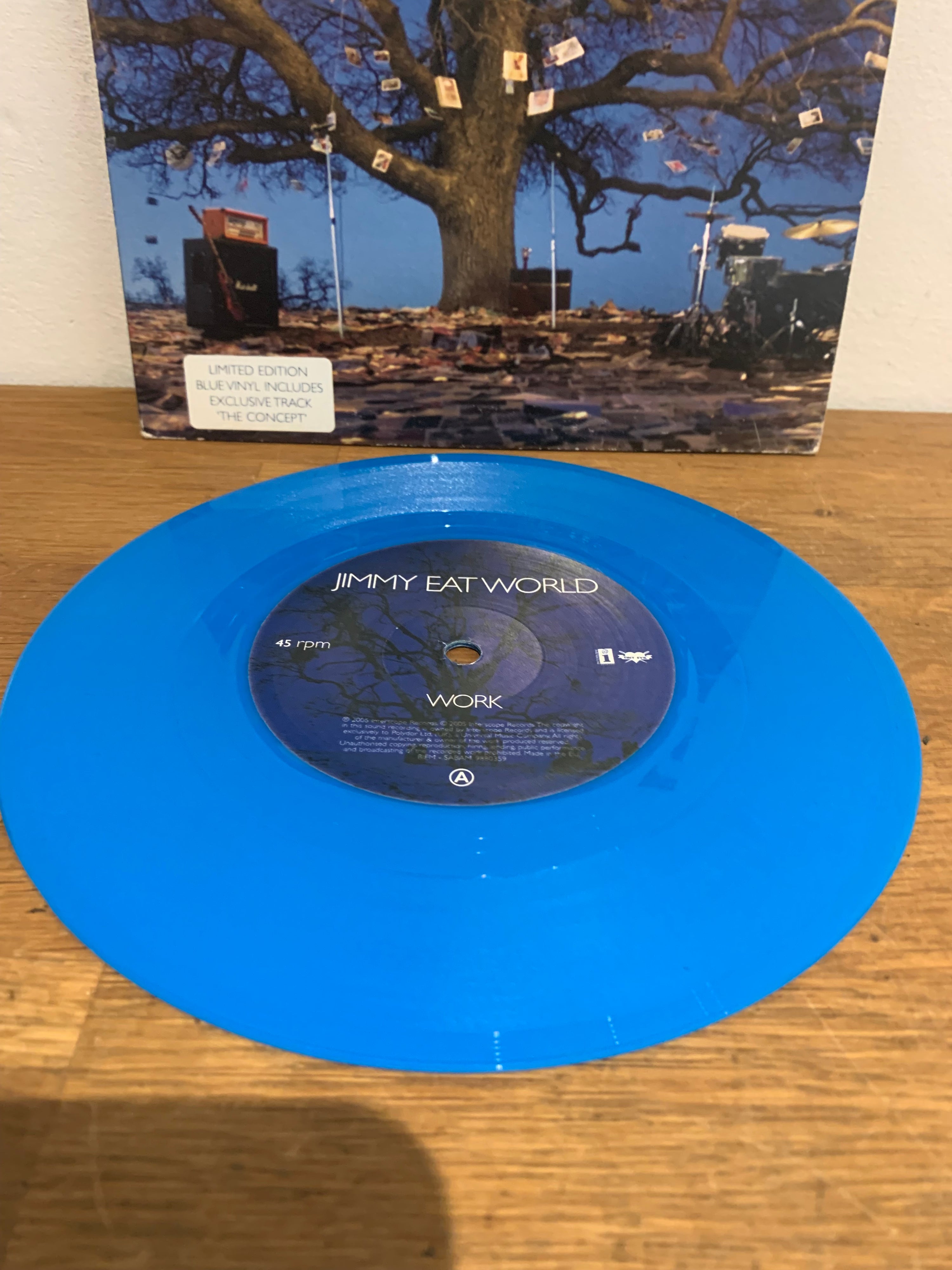 Jimmy Eat World - Work , 7” single blue vinyl 2005 Interscope records