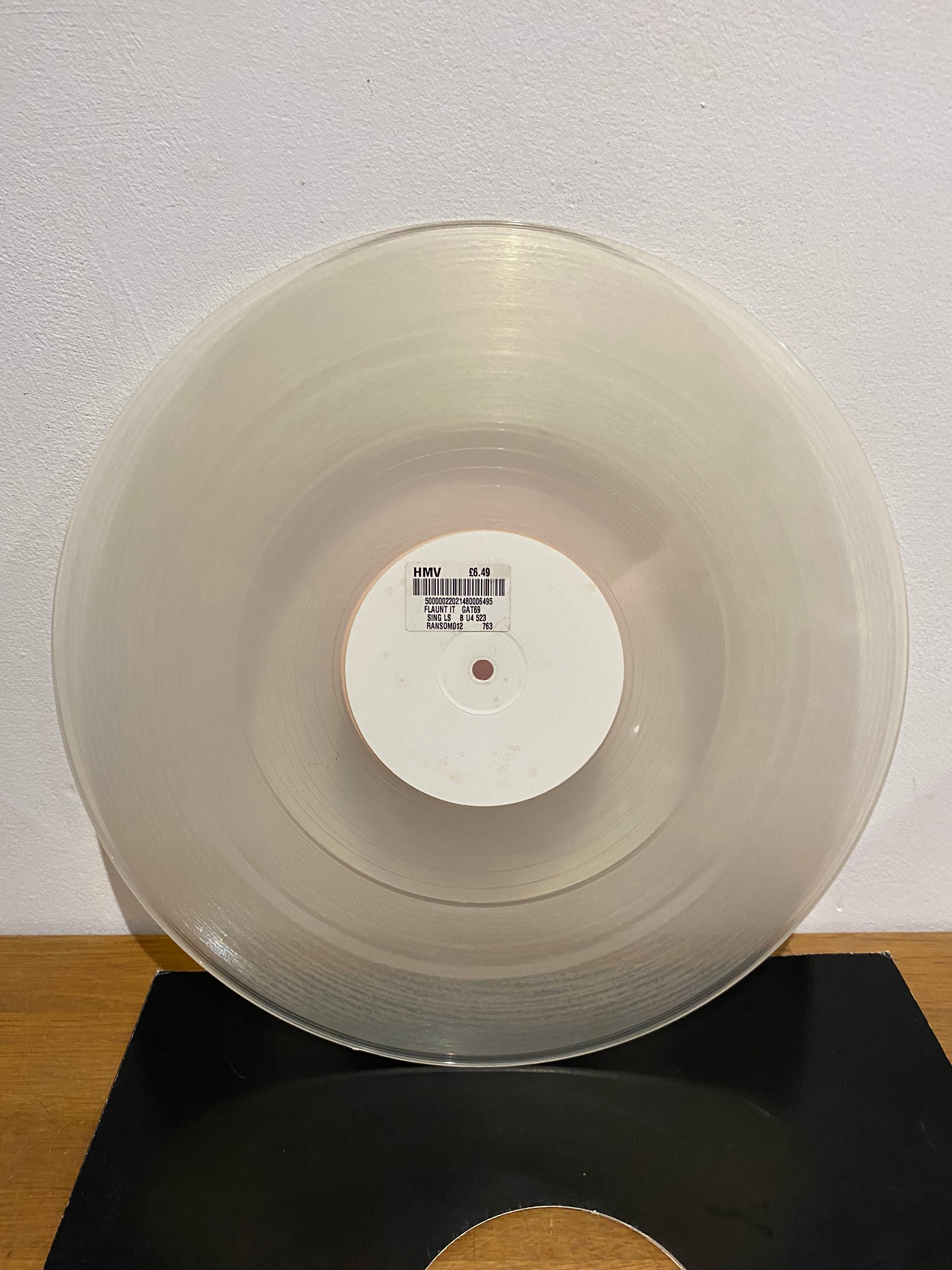 Flaunt-it Dj’s - Gat69 , never mind , 12” clear vinyl, promotional , club/dance