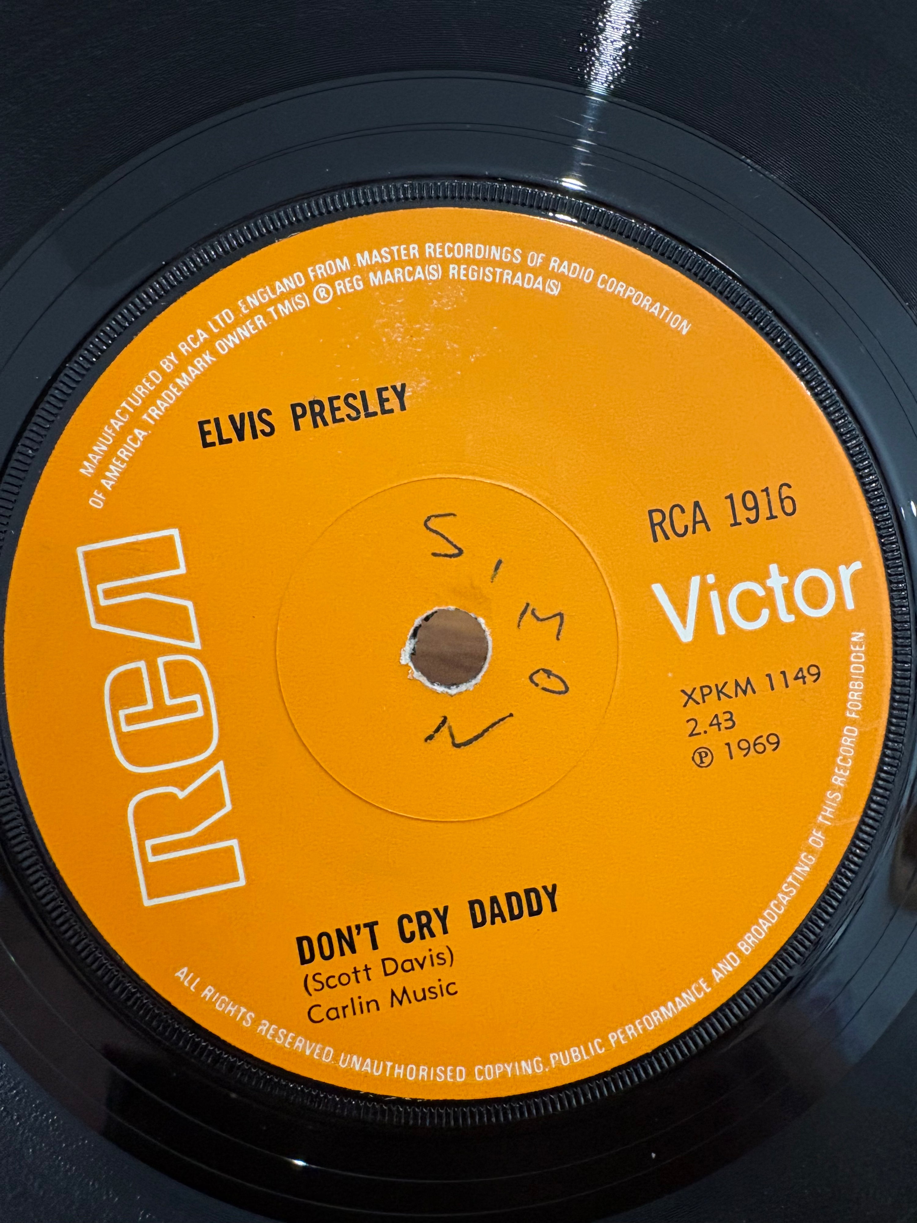 Elvis Presley - Don’t Cry Daddy / Rubberneckin’ , 1969 RCA , RCA1916.