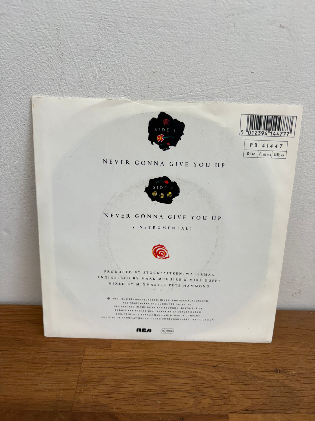 Rick Astley - Never gonna give you up , 7 inch single, 1987 BMG