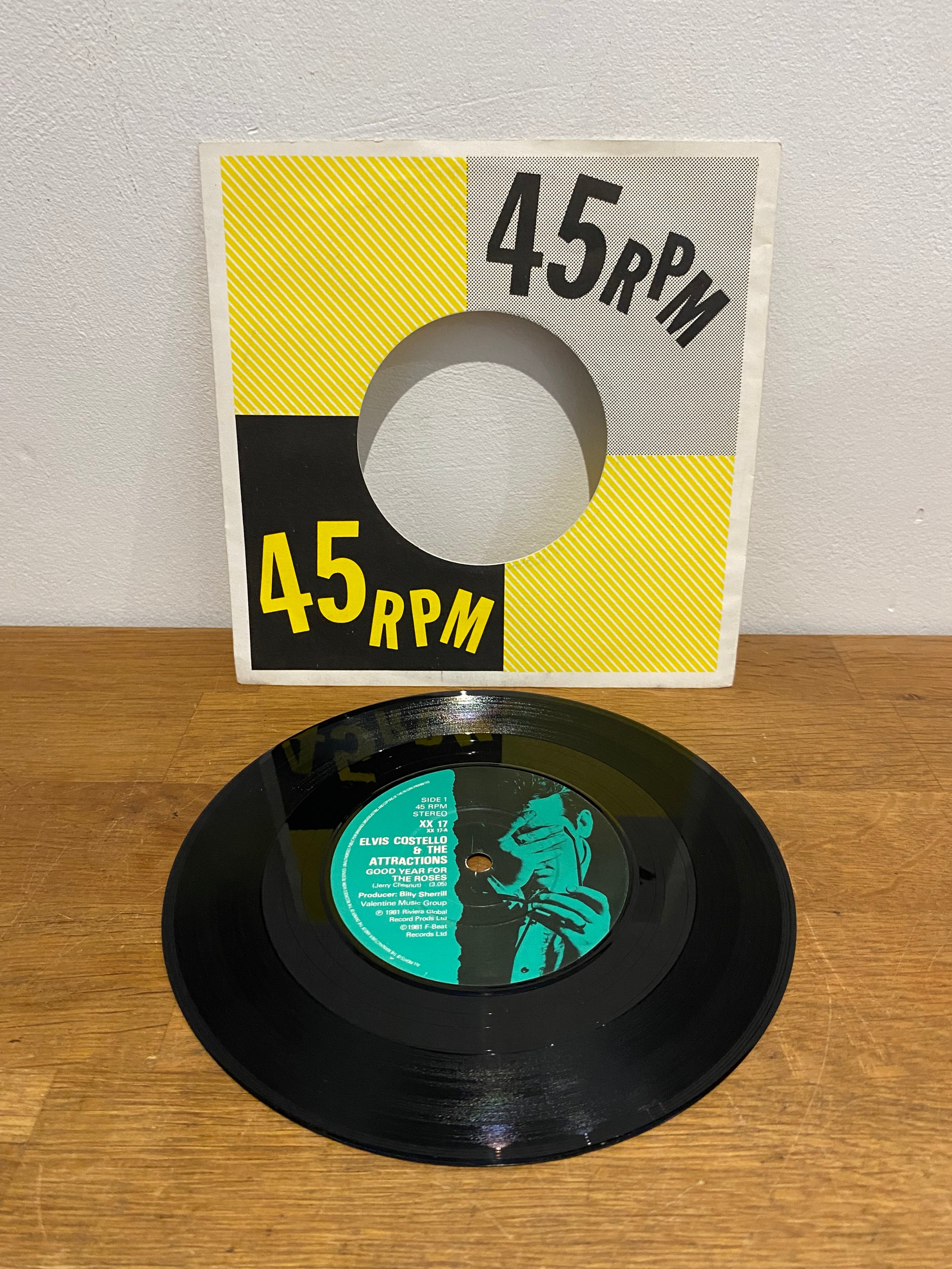Elvis Costello & The Attractions - Good year for the roses , 7” single .
