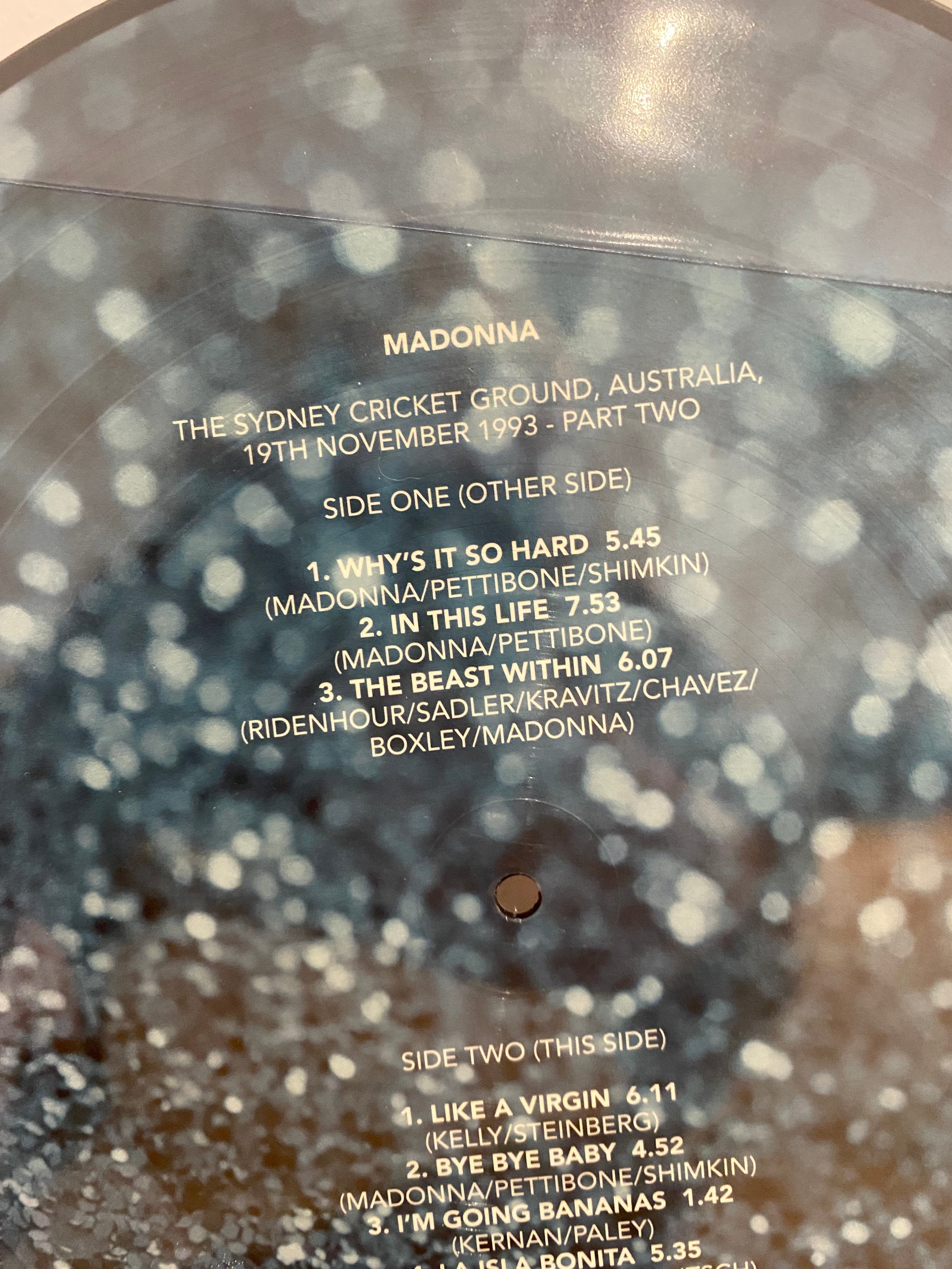 Madonna - The Sydney Cricket Ground , Part Two, picture disc