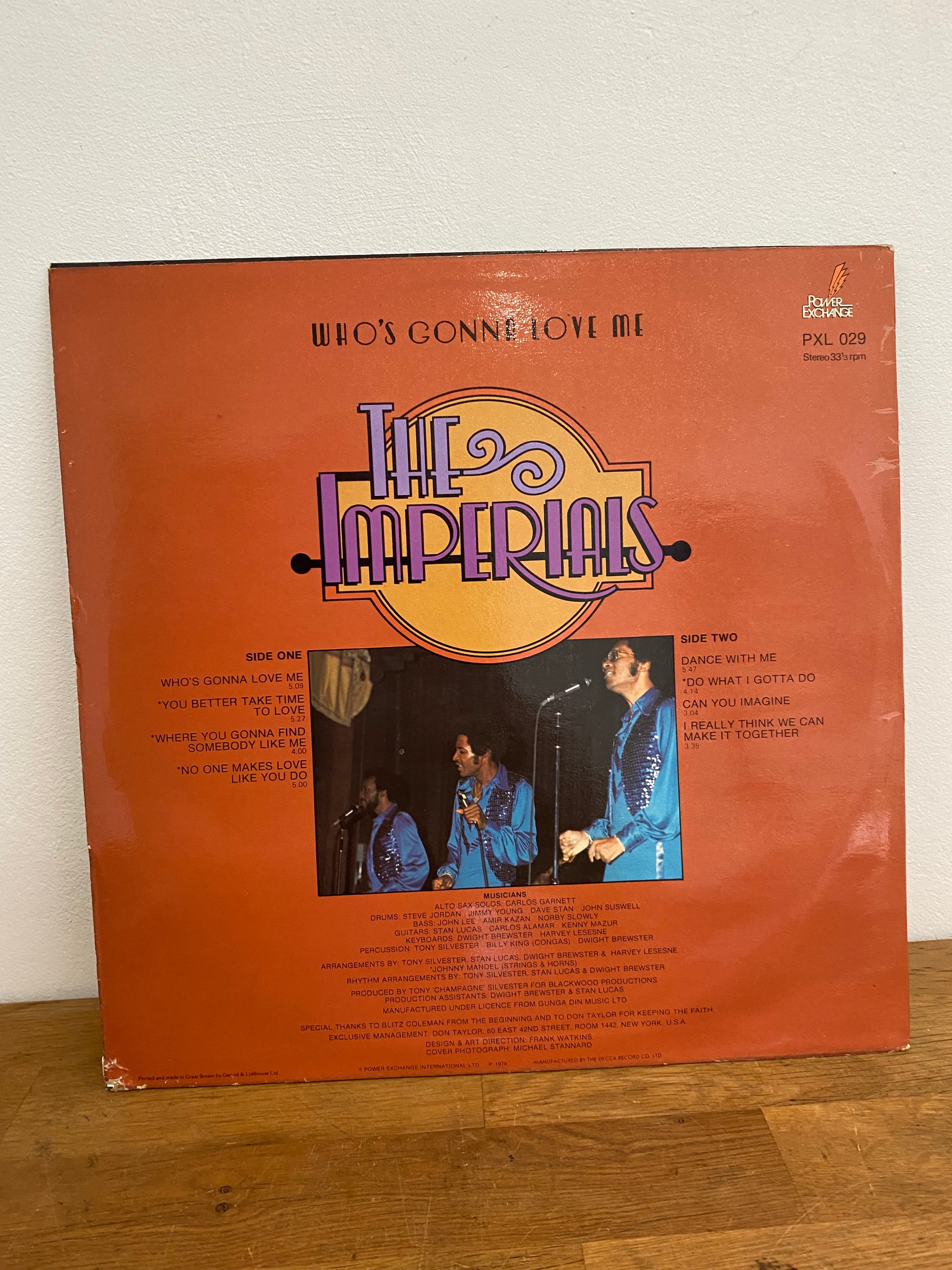 The Imperials – Who’s Gonna Love Me LP vinyl album, 1978 gospel and soul release available at Woody’s Record Store UK.