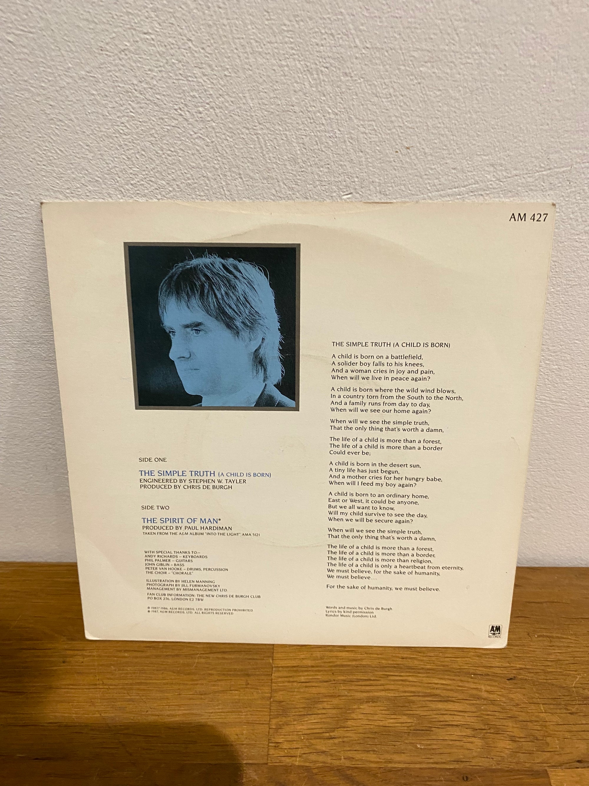 Chris De Burgh - The simple truth, 1987 , 7” single