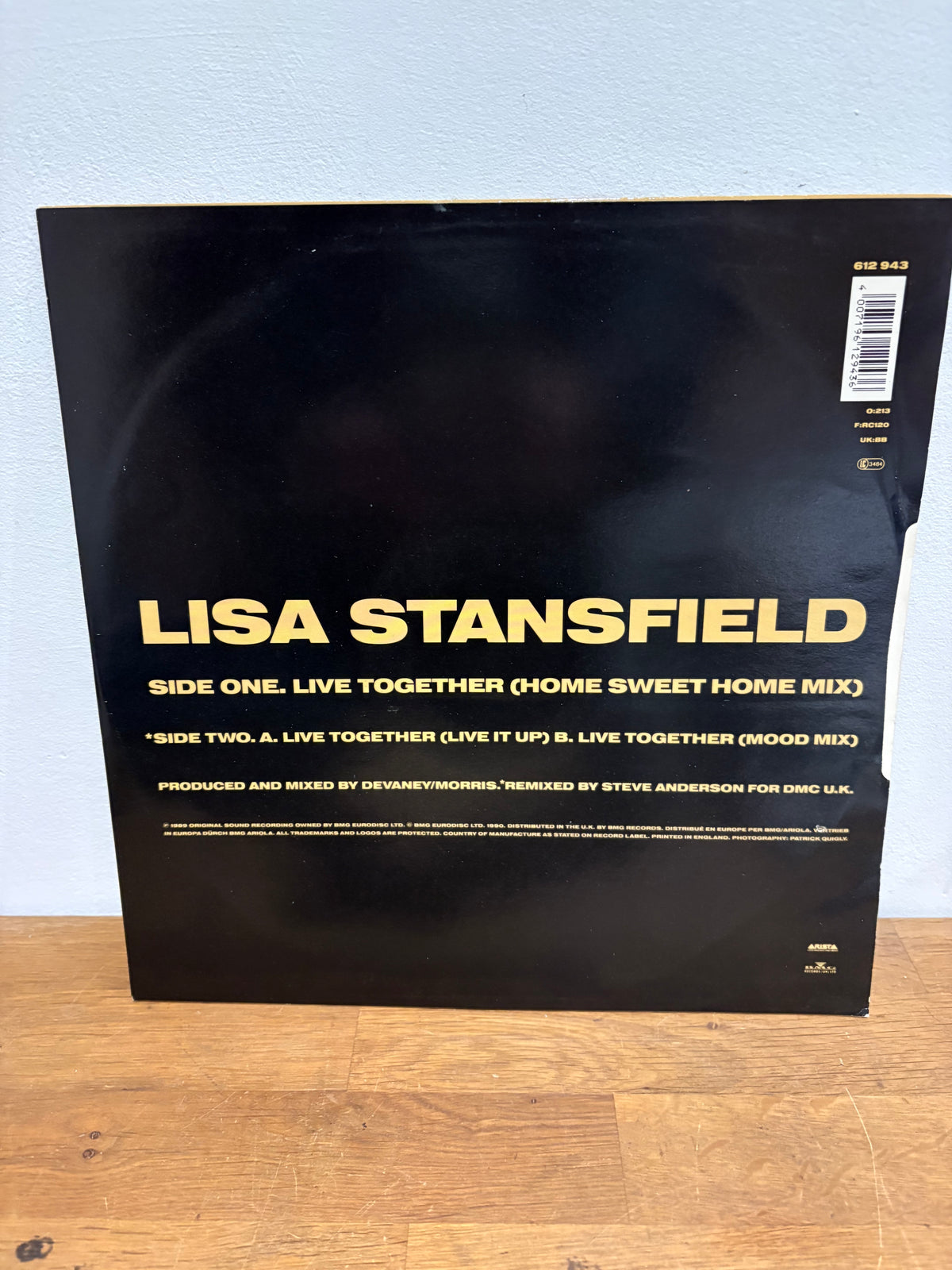 Lisa Stansfield - Live Together ( Home sweet home mix) 12 inch single , 1989 BMG.