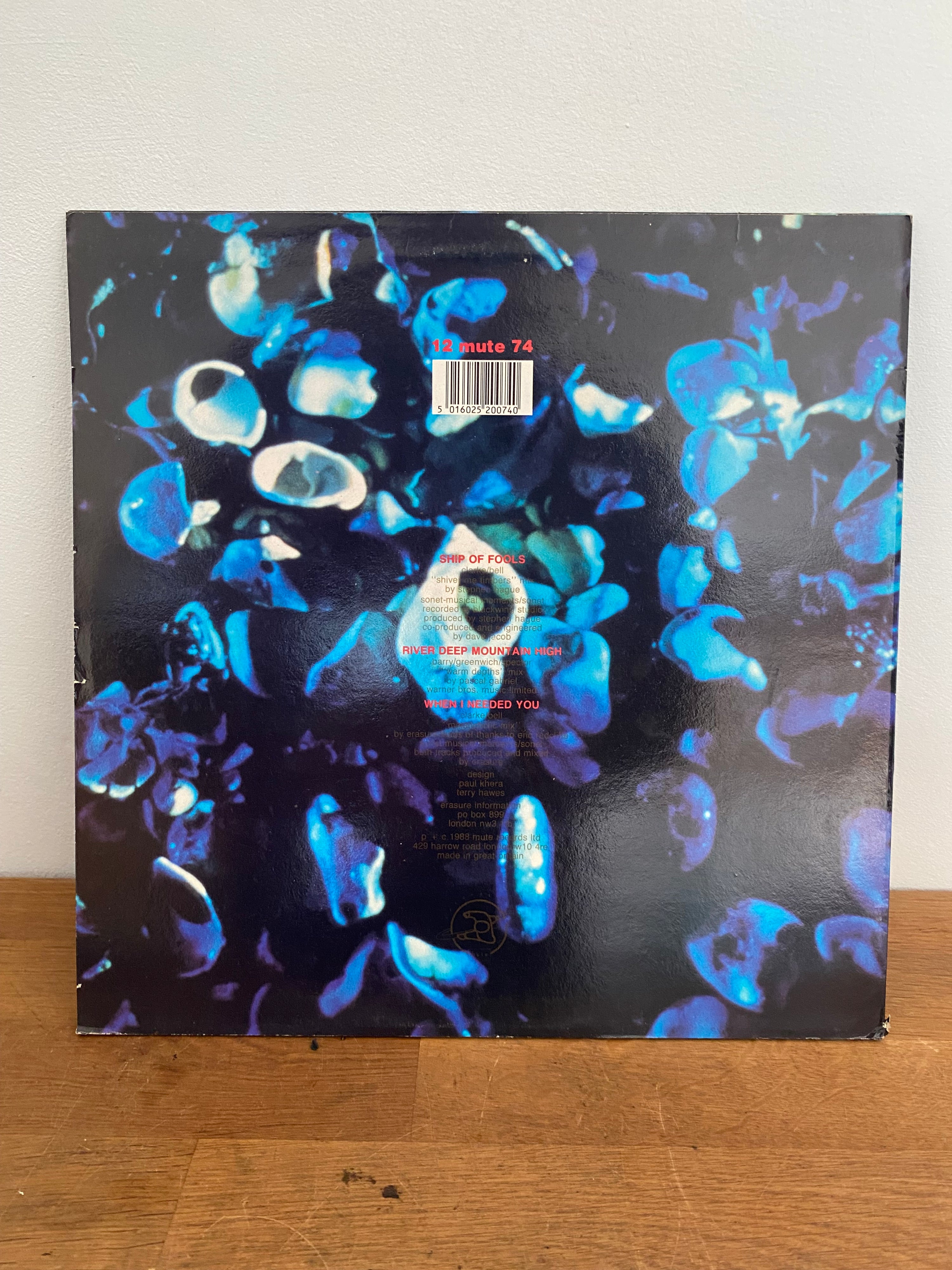 Erasure - Ship of Fools , 12 inch single , 1988 mute records